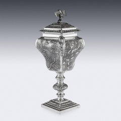 19th Century Chinese Export Silver Cup & Cover by Kwong Hing Loong, circa 1890