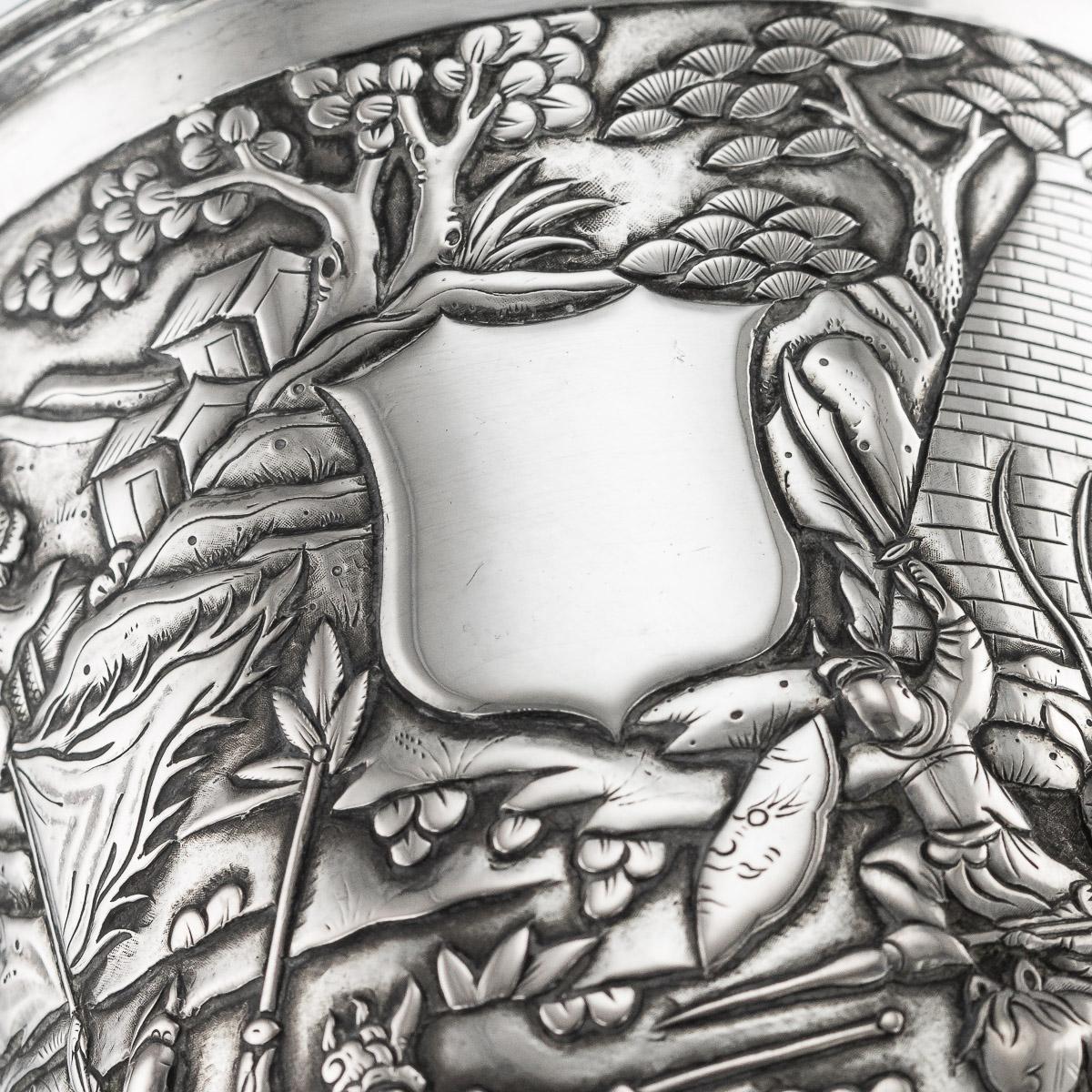 19th Century Chinese Export Silver Two-Handle Cup & Cover, Lee Ching, circa 1860 7