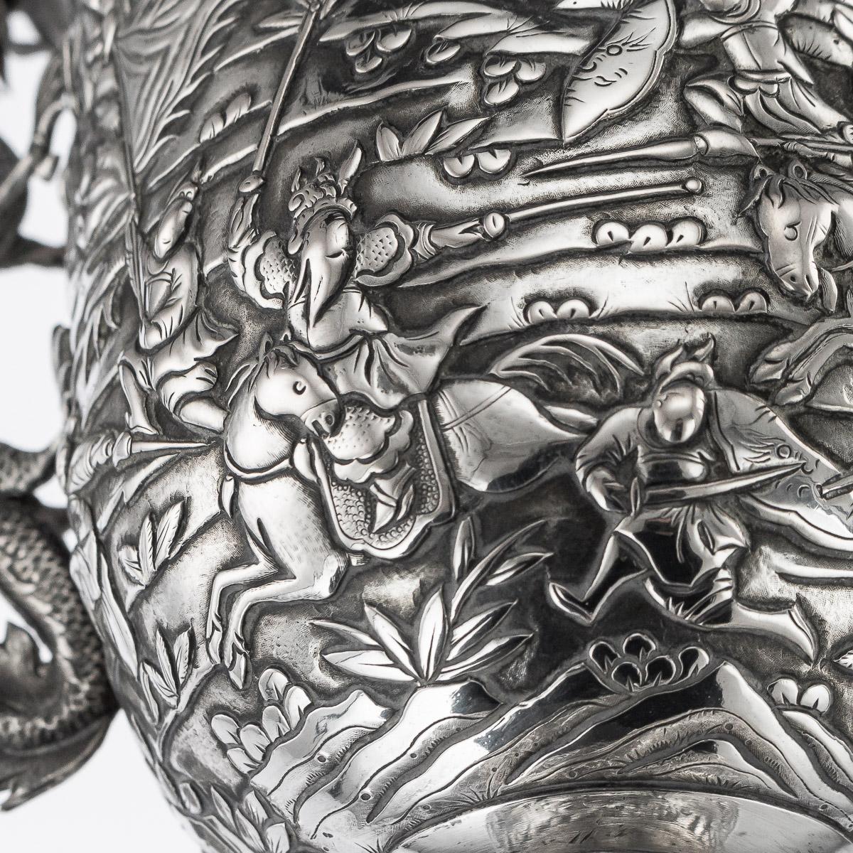 19th Century Chinese Export Silver Two-Handle Cup & Cover, Lee Ching, circa 1860 14