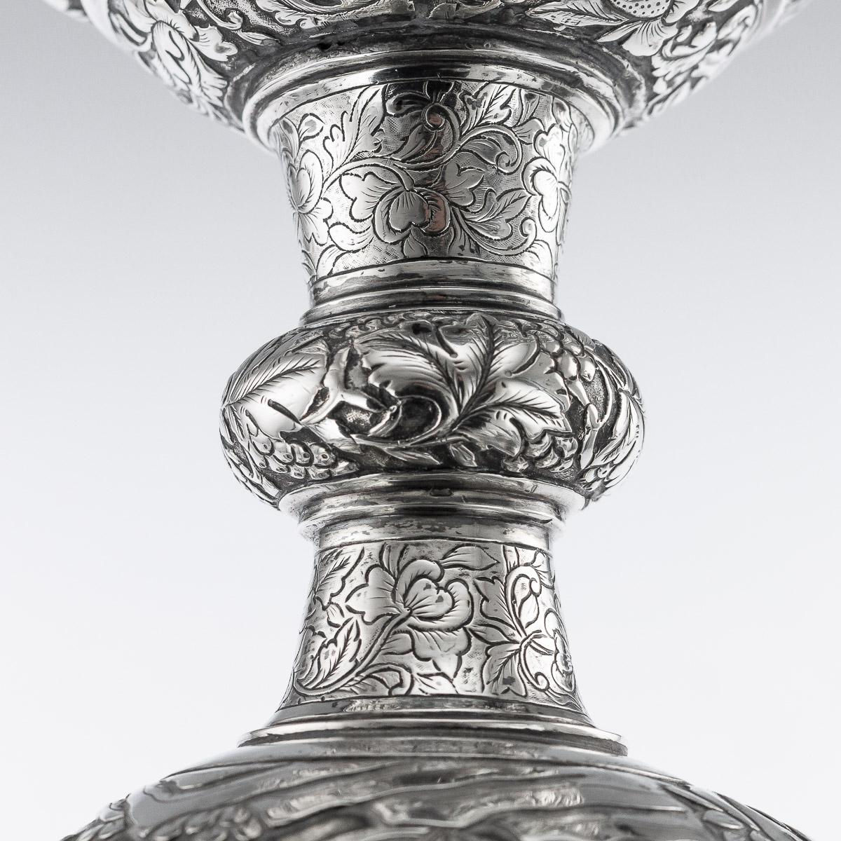 19th Century Chinese Export Silver Two-Handle Cup & Cover, Lee Ching, circa 1860 17