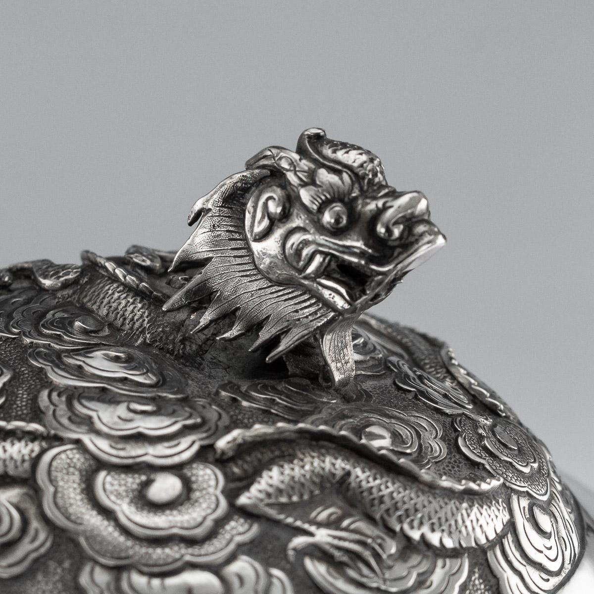 19th Century Chinese Export Silver Two-Handle Cup & Cover, Lee Ching, circa 1860 4