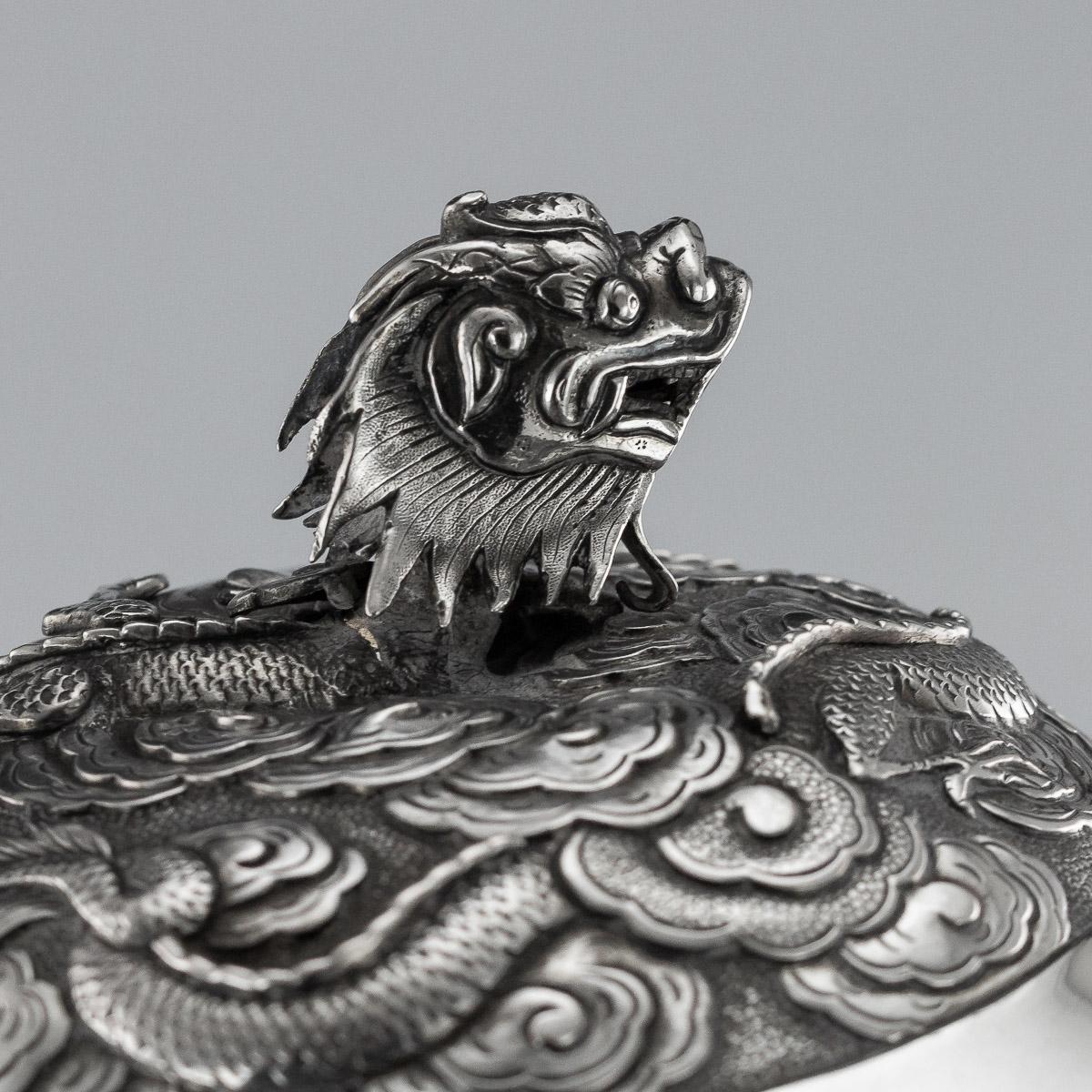 19th Century Chinese Export Silver Two-Handle Cup & Cover, Lee Ching, circa 1860 5