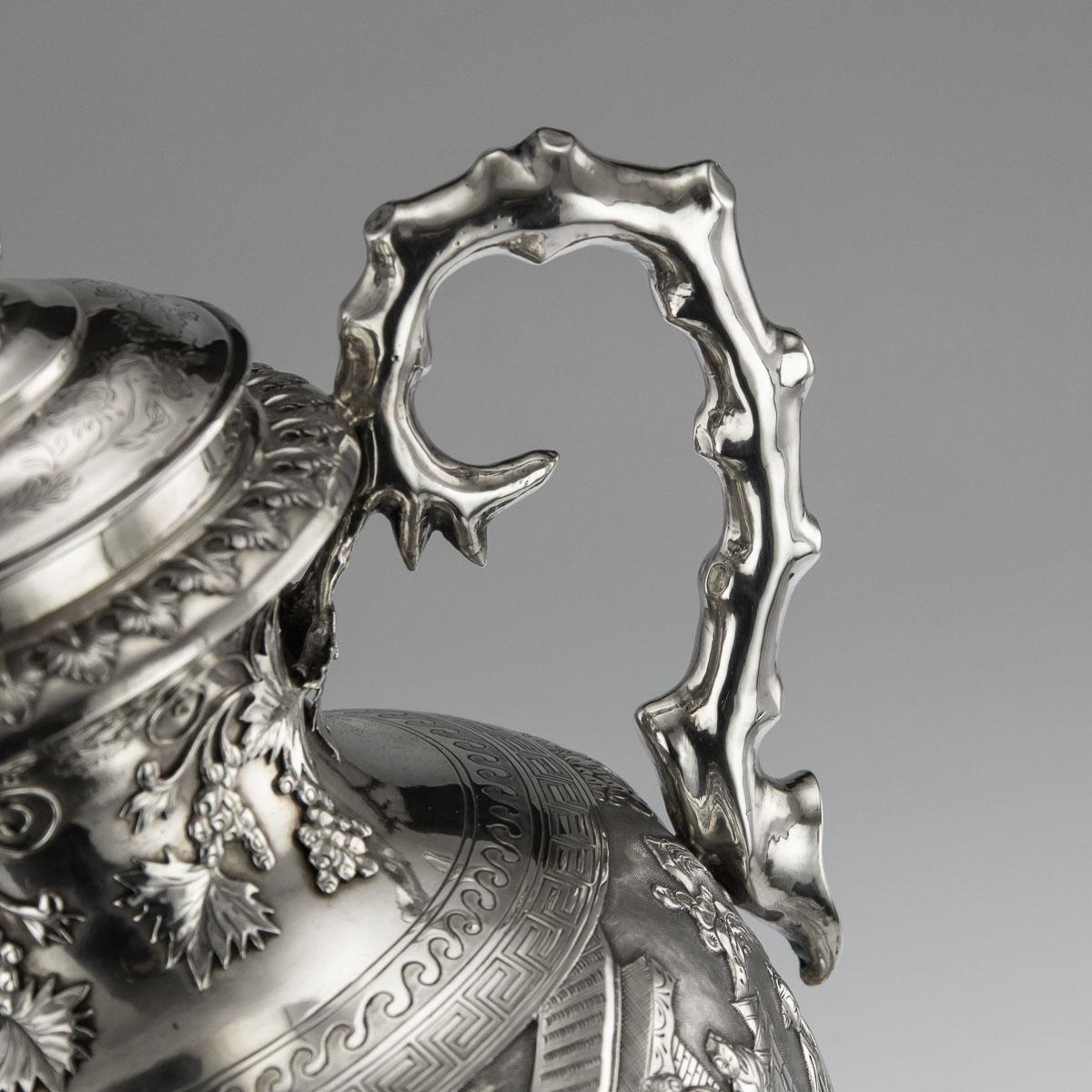 19th Century Chinese Export Silver Two-Handle Cup & Cover, Luen Wo, circa 1880 7