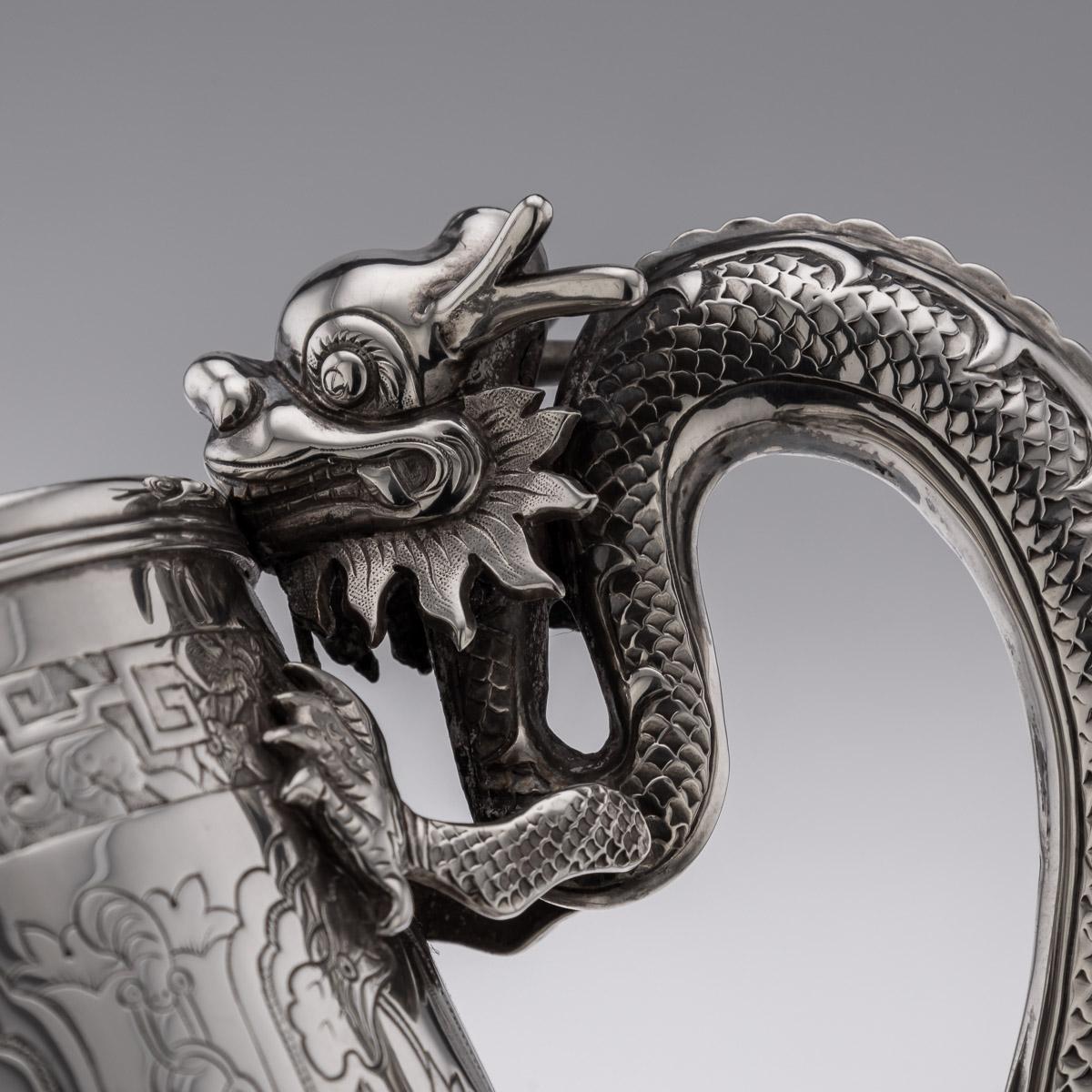 19th Century Chinese Export Solid Silver Dragon Mug, Feng Zhao Ji, c.1870 7