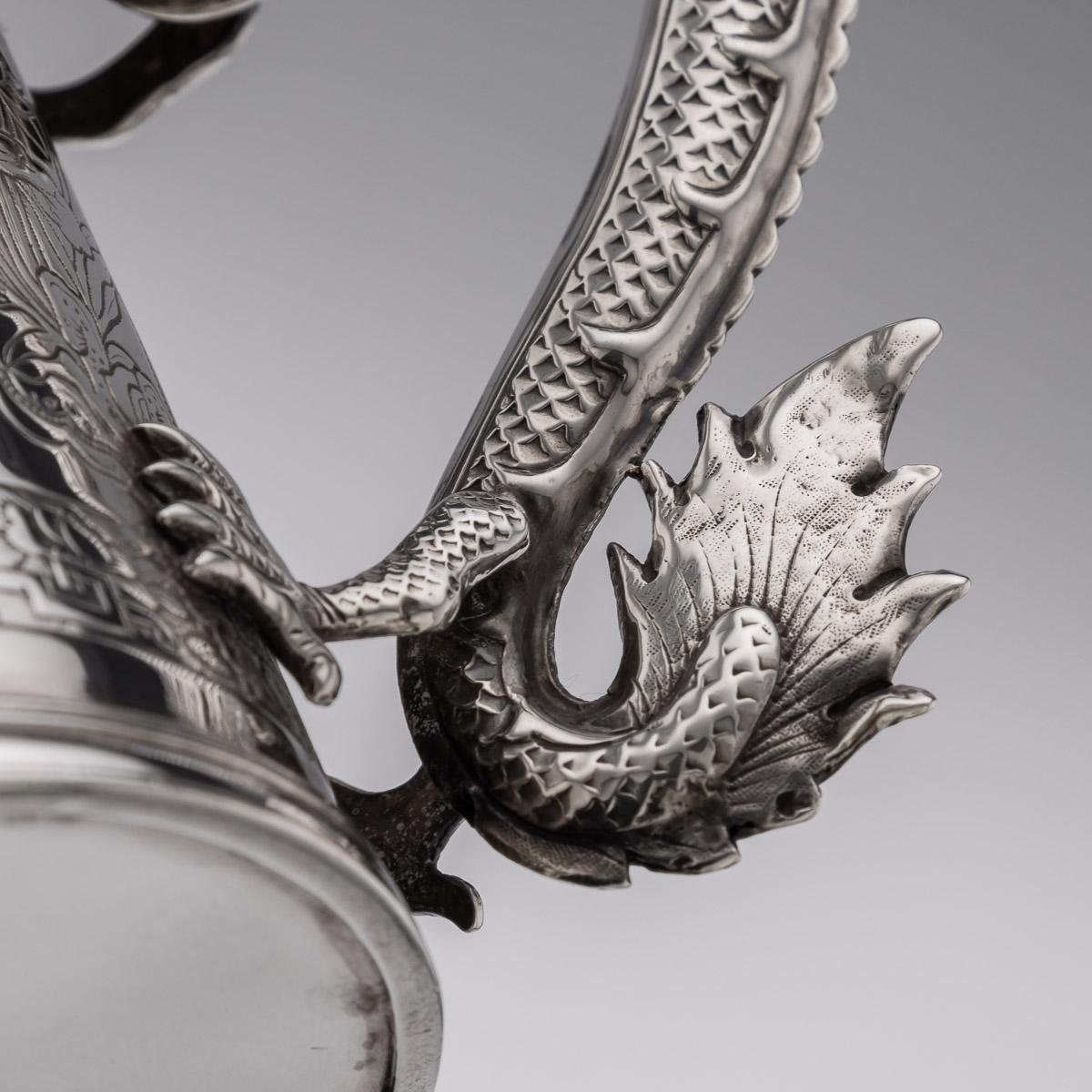 19th Century Chinese Export Solid Silver Dragon Mug, Feng Zhao Ji, c.1870 8