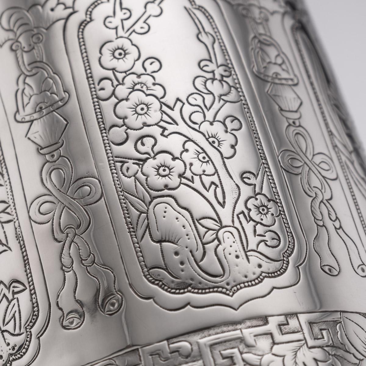 19th Century Chinese Export Solid Silver Dragon Mug, Feng Zhao Ji, c.1870 15