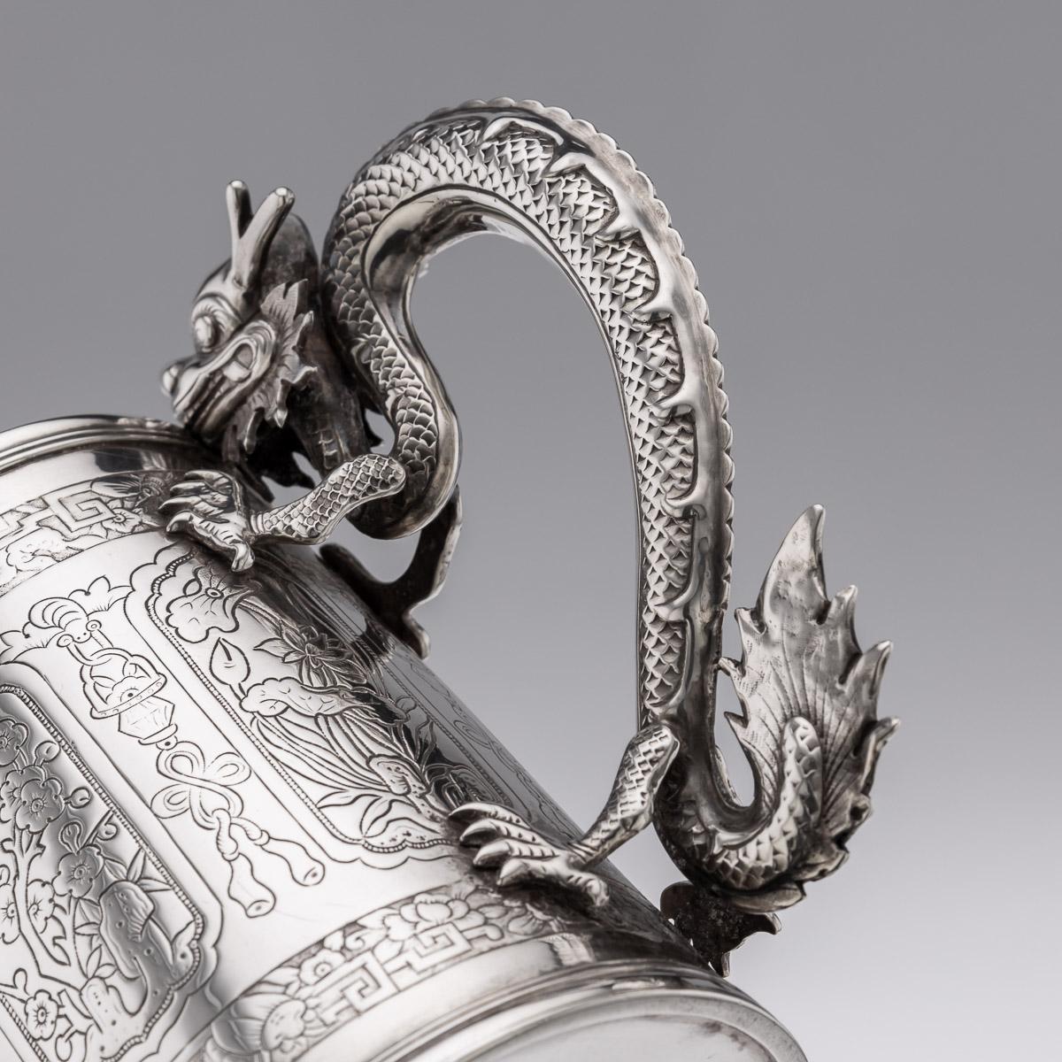 19th Century Chinese Export Solid Silver Dragon Mug, Feng Zhao Ji, c.1870 5