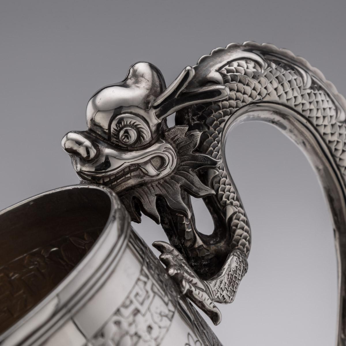 19th Century Chinese Export Solid Silver Dragon Mug, Feng Zhao Ji, c.1870 6