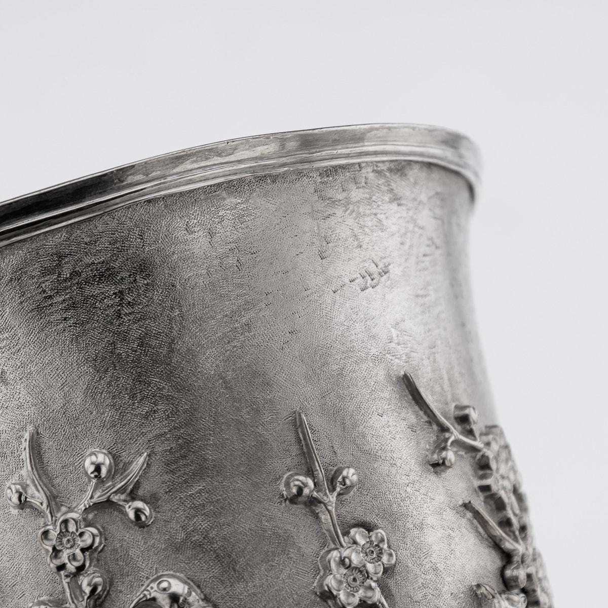 19th Century Chinese Export Solid Silver Goblet, Cumshing, c.1850 For Sale 12