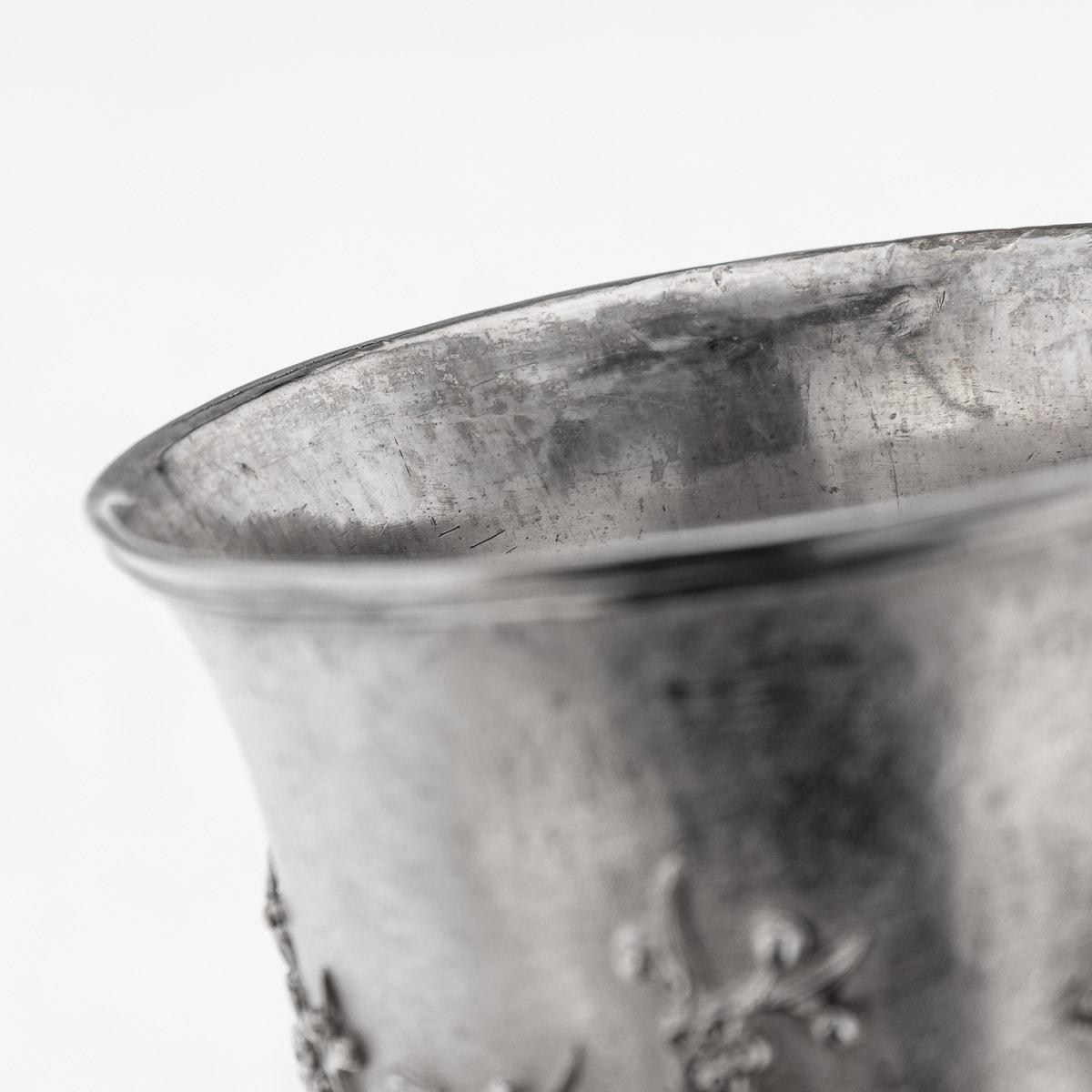 19th Century Chinese Export Solid Silver Goblet, Cumshing, c.1850 For Sale 13