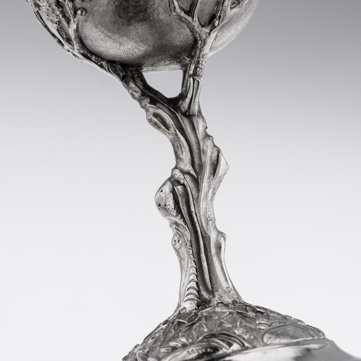 19th Century Chinese Export Solid Silver Goblet, Cumshing, c.1850 For Sale 14