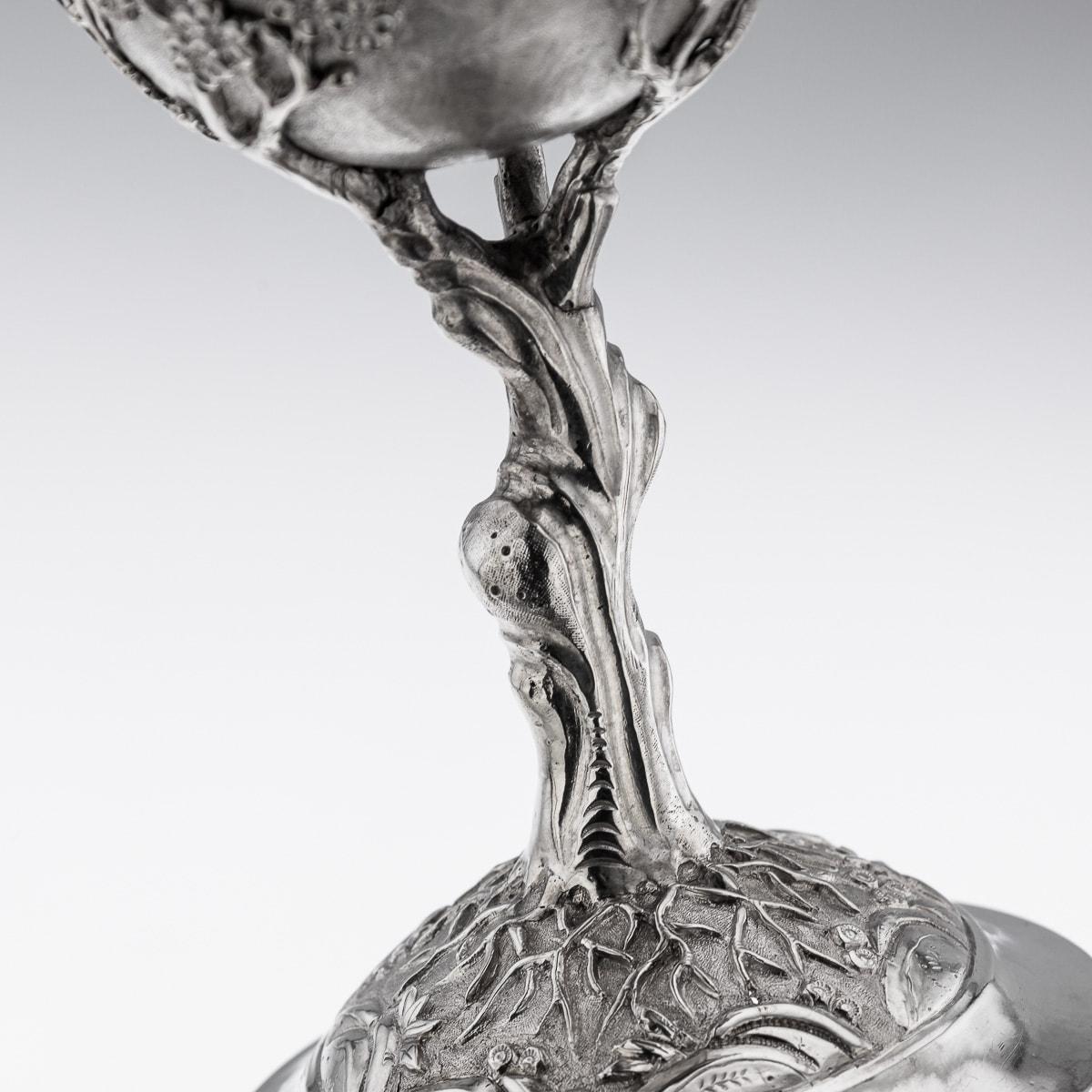 19th Century Chinese Export Solid Silver Goblet, Cumshing, c.1850 For Sale 15