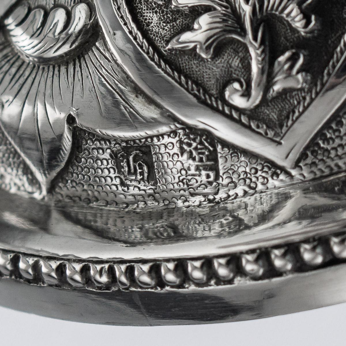 19th Century Chinese Export Solid Silver Goblet, Hoaching, circa 1870 15
