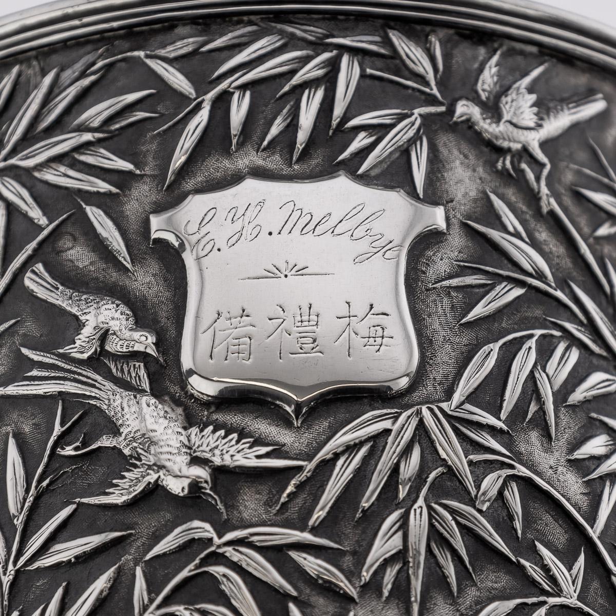 Gobelet en argent massif d'exportation chinoise du 19e siècle, Leeching, vers 1870 en vente 1