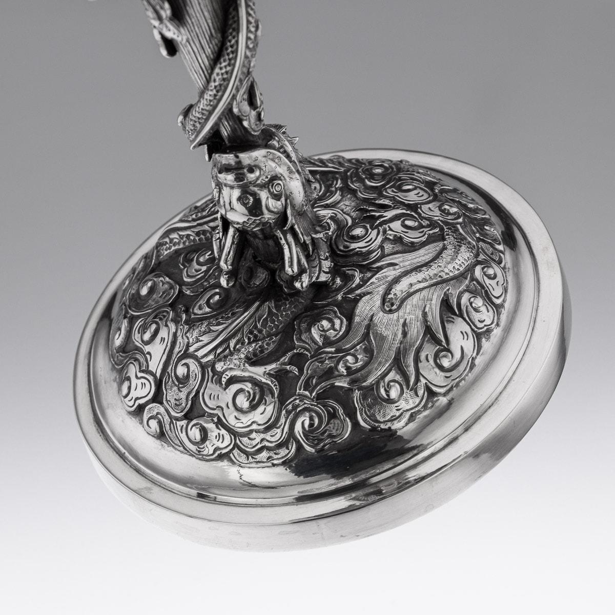 19th Century Chinese Export Solid Silver Goblet, Woshing, circa 1870 16