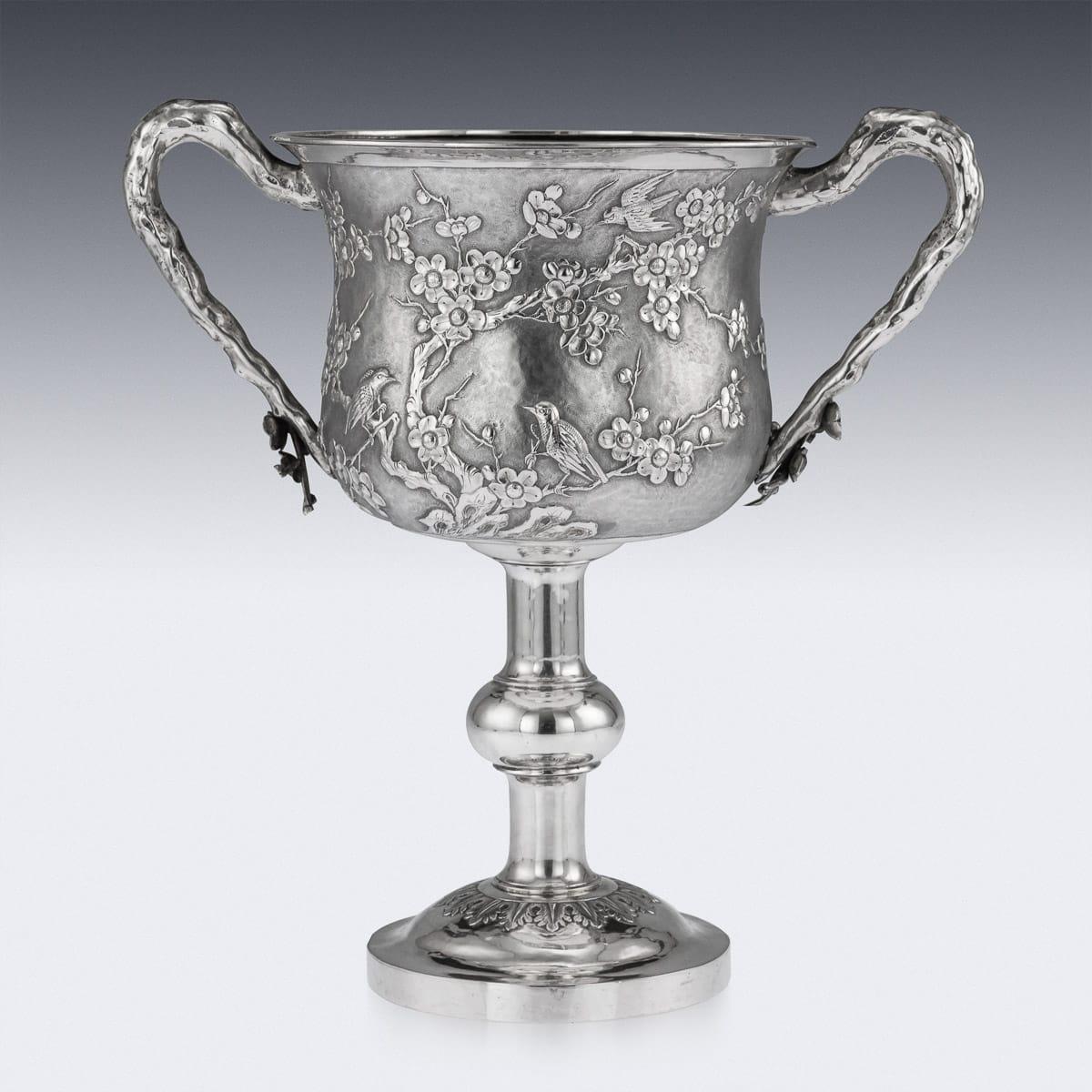 19th Century Chinese Export Solid Silver Trophy Cup, Woshing Shanghai circa 1890 In Good Condition In Royal Tunbridge Wells, Kent