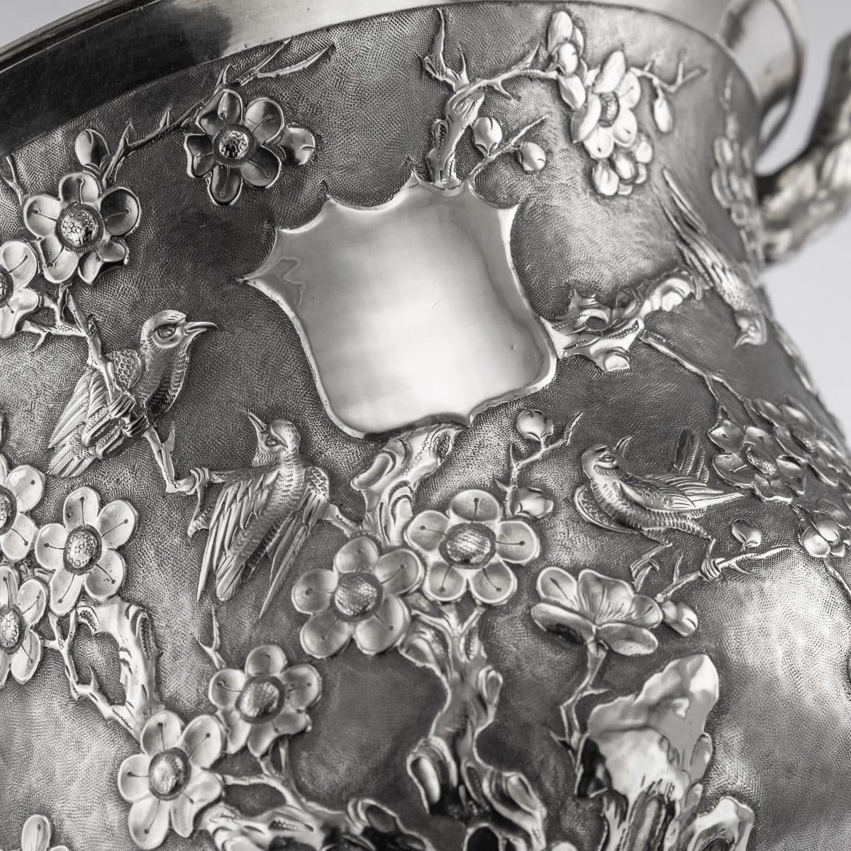 19th Century Chinese Export Solid Silver Trophy Cup, Woshing Shanghai circa 1890 4