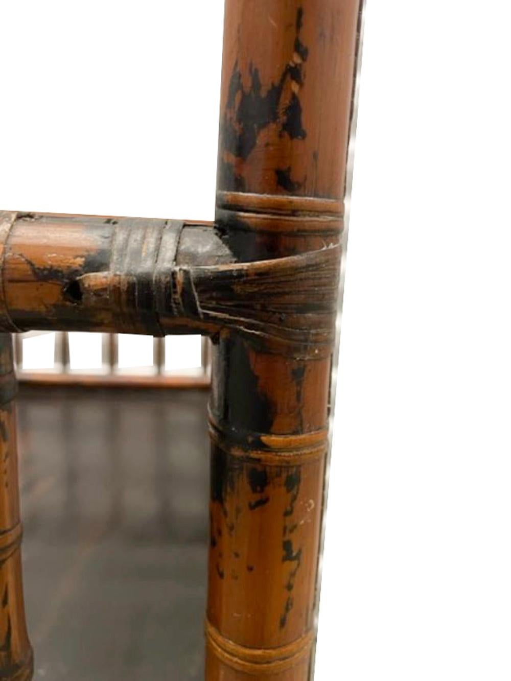 Fauteuil en bambou à dossier en fuseau d'exportation chinoise du 19e siècle en vente 6