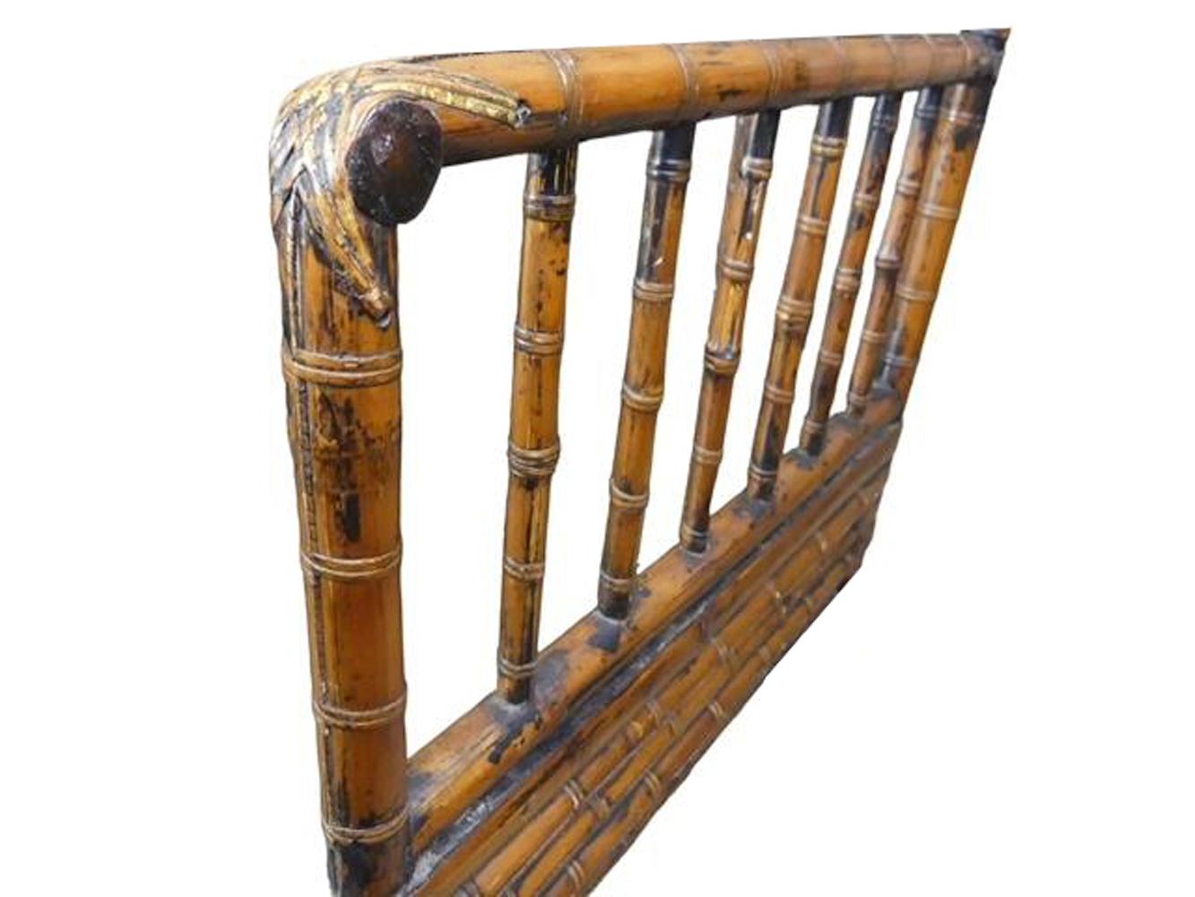 Fauteuil en bambou à dossier en fuseau d'exportation chinoise du 19e siècle en vente 2