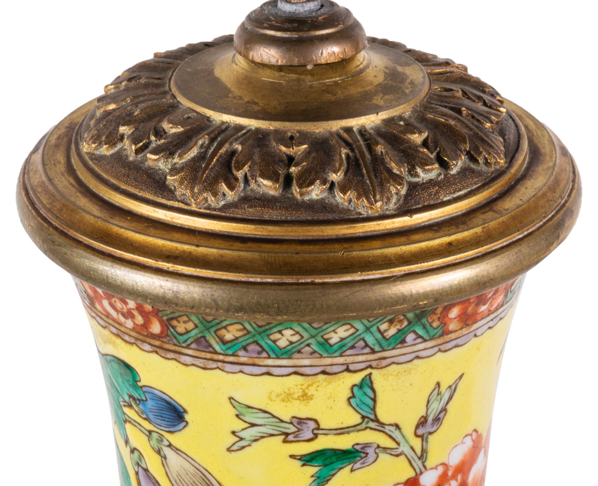 19th Century Chinese Famille Jaune Vase / Lamp, circa 1880 For Sale 8
