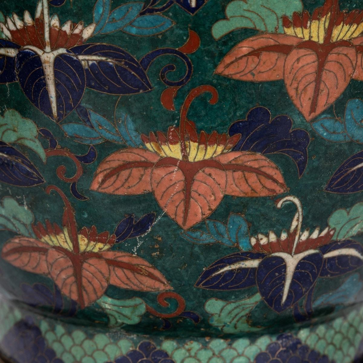 19th Century Chinese Famille-Noire Cloosonne Enamel Lidded Ginger Jars 10