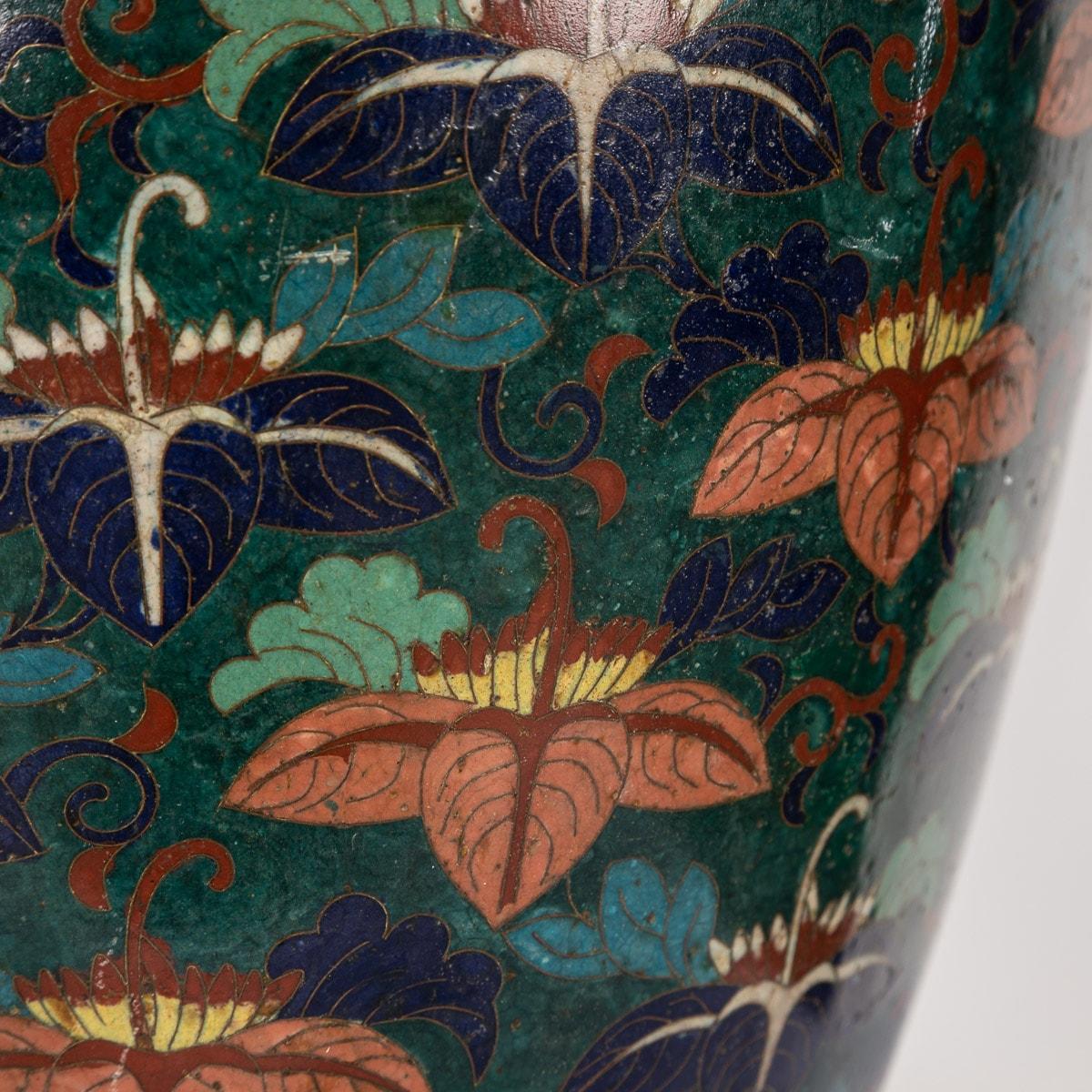 19th Century Chinese Famille-Noire Cloosonne Enamel Lidded Ginger Jars 12