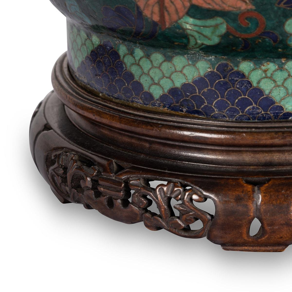 19th Century Chinese Famille-Noire Cloosonne Enamel Lidded Ginger Jars 16
