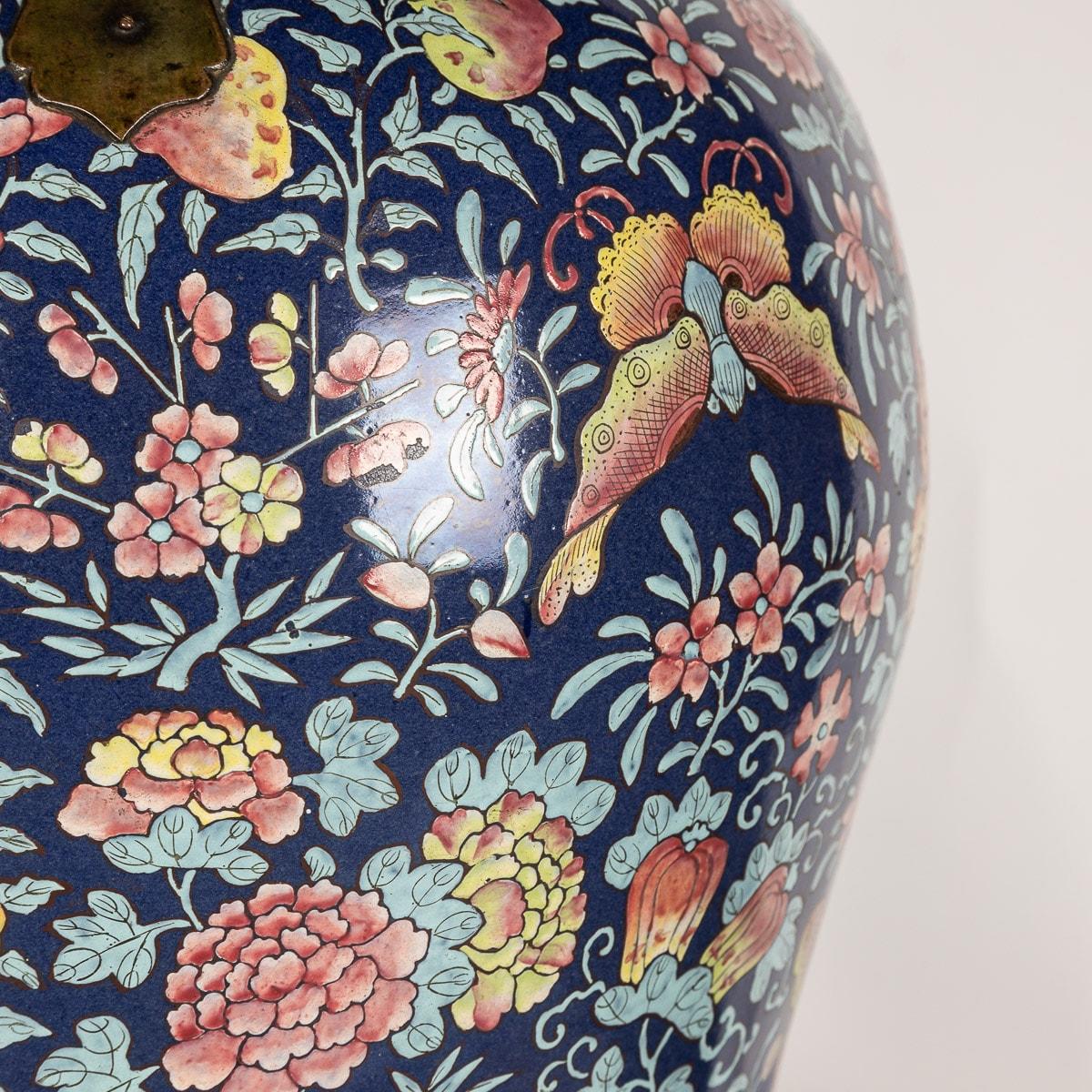 19th Century Chinese Famille-Noire Porcelain Lidded Ginger Jars 9