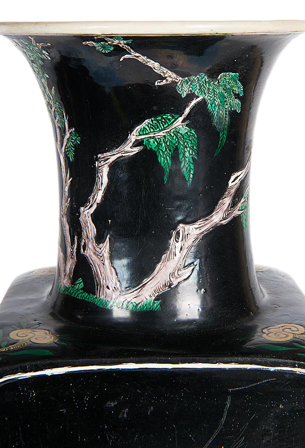 19th Century Chinese Famille Noire Vase 3