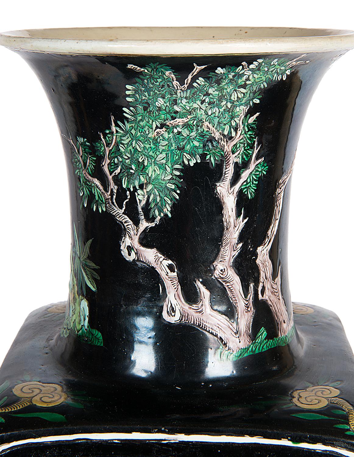 19th Century Chinese Famille Noire Vase 4
