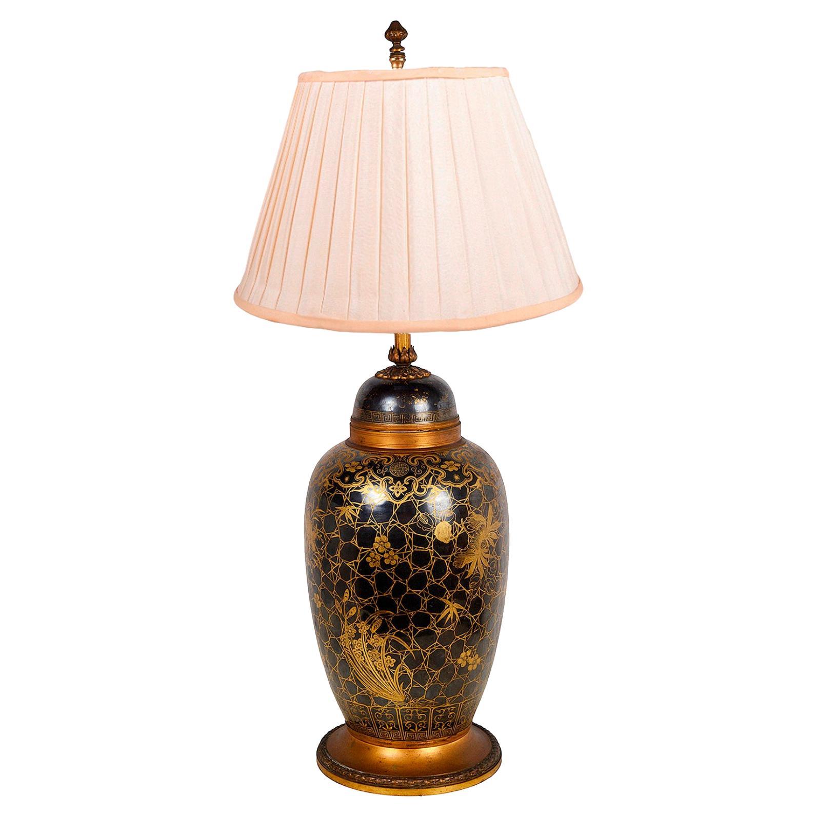 Vase / lampe Famille Noure chinoise du 19ème siècle