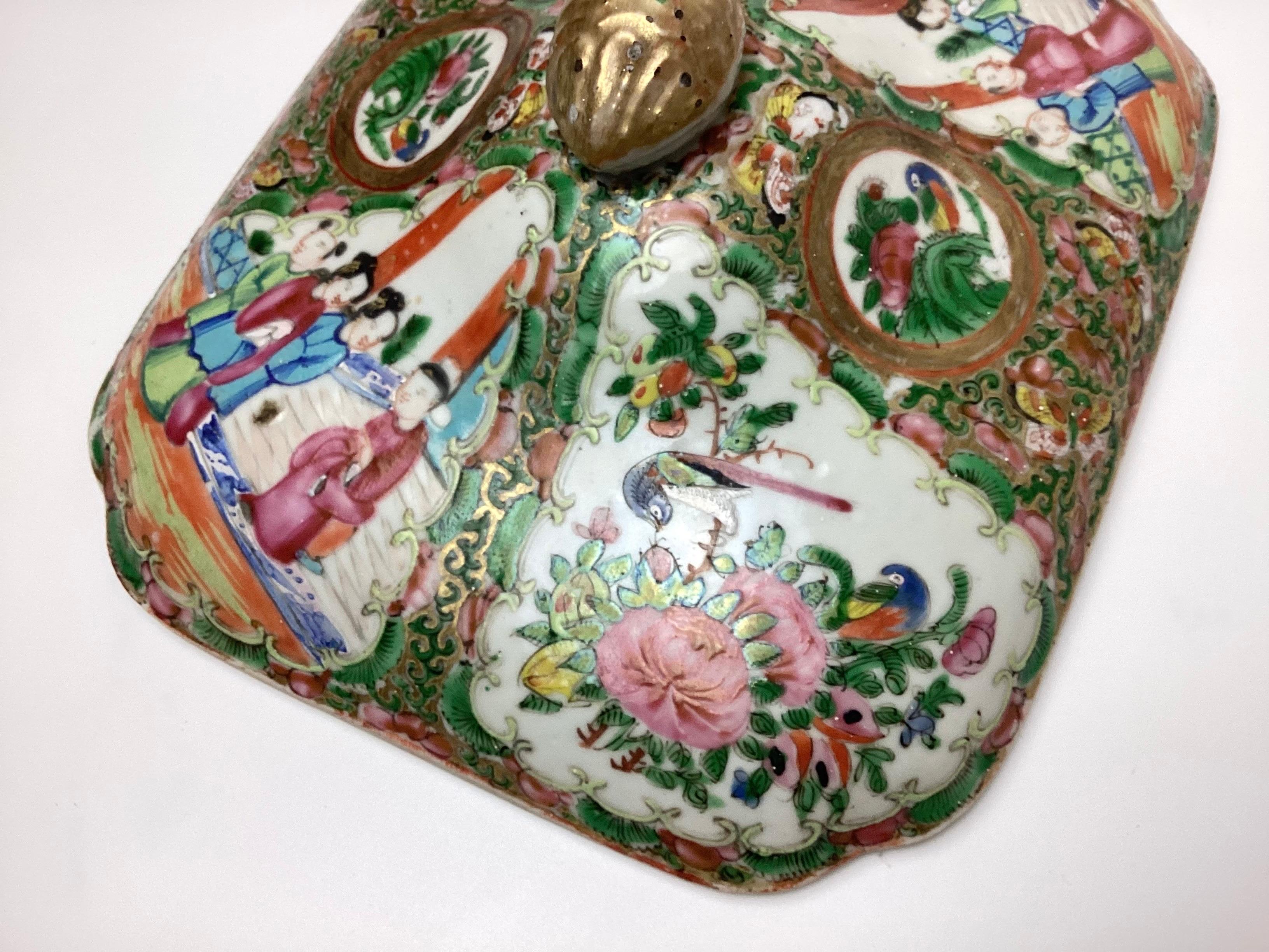 19th Century Chinese Famille Rose Medallion Covered Serving For Sale 8