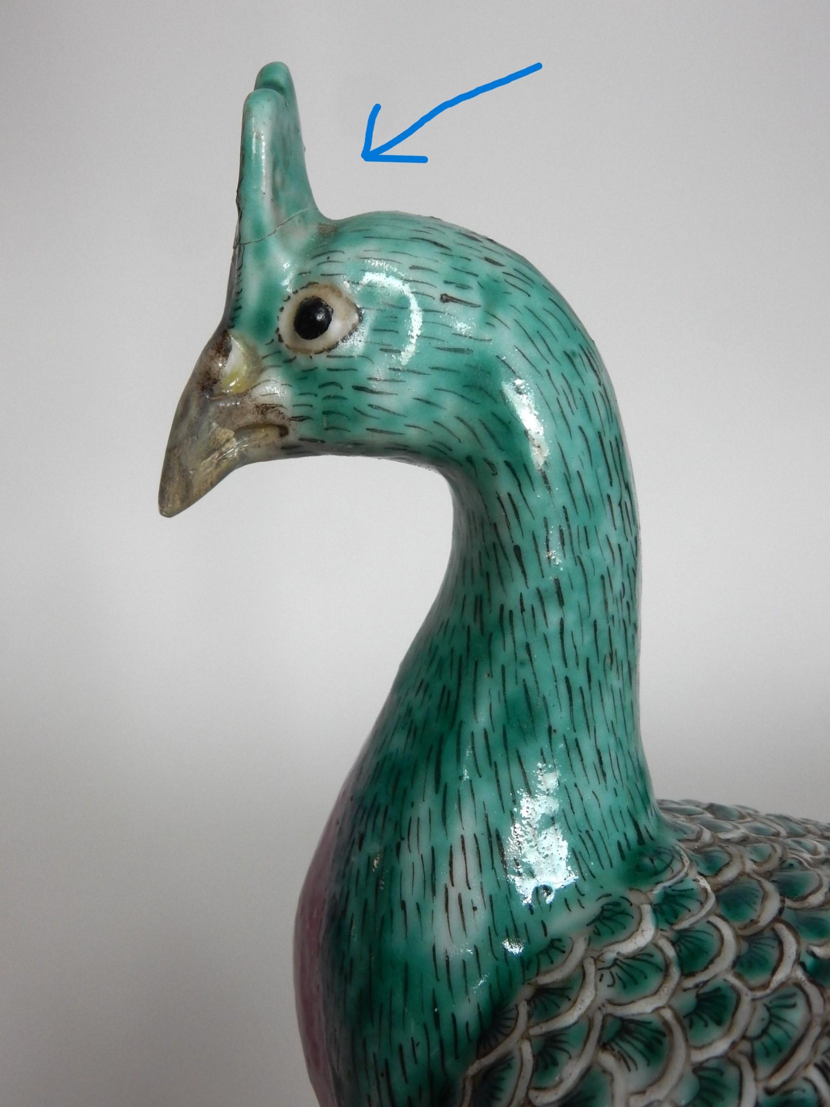 19th Century Chinese Famille Rose Porcelain Peacock Lamps 6