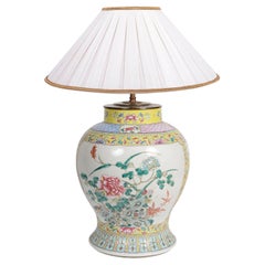 Chinesische Famille-Rose-Vase/Lampe, 19. Jahrhundert