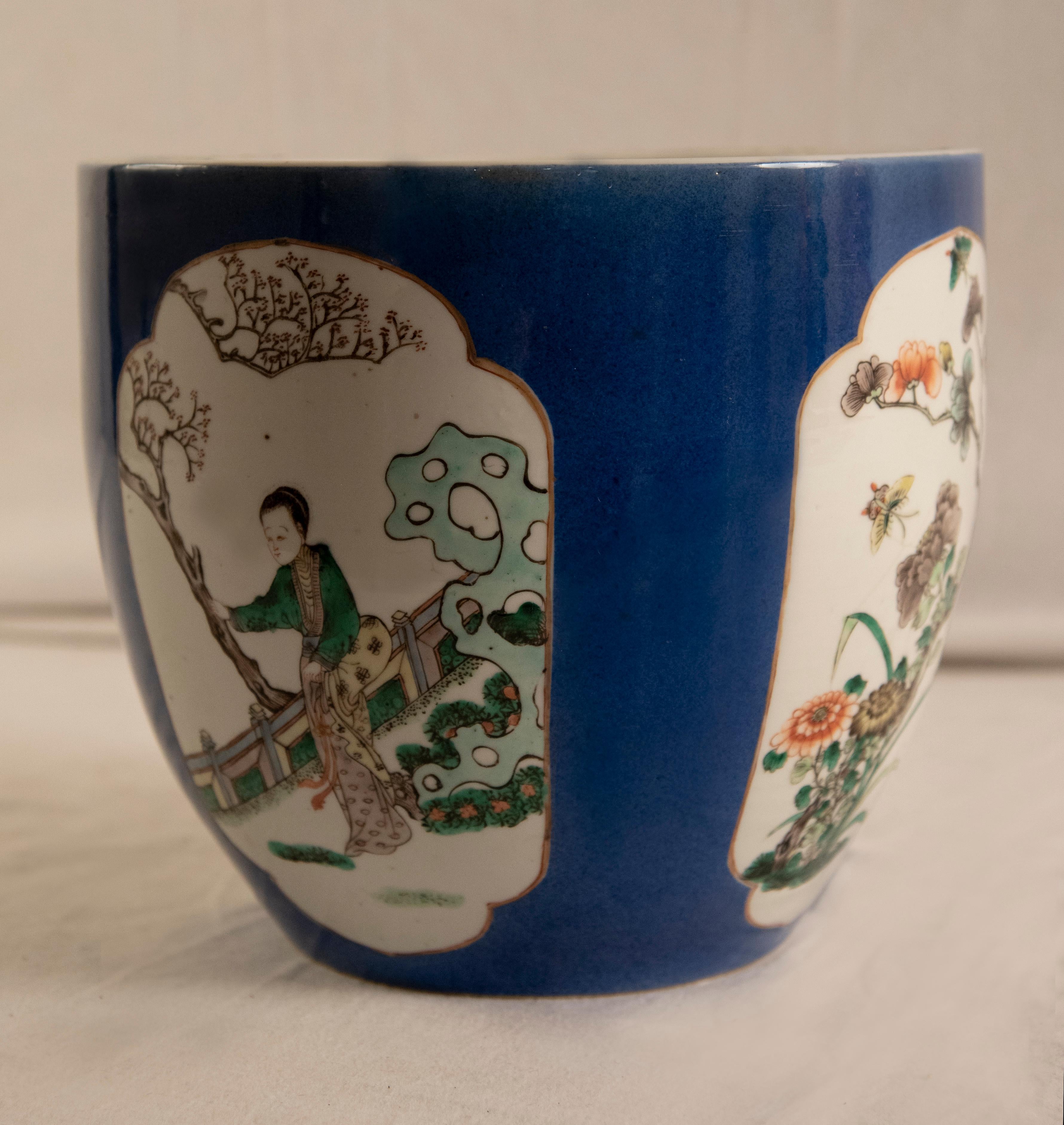 19th Century Chinese Famille Verte Jardinières In Good Condition For Sale In Salt Lake City, UT