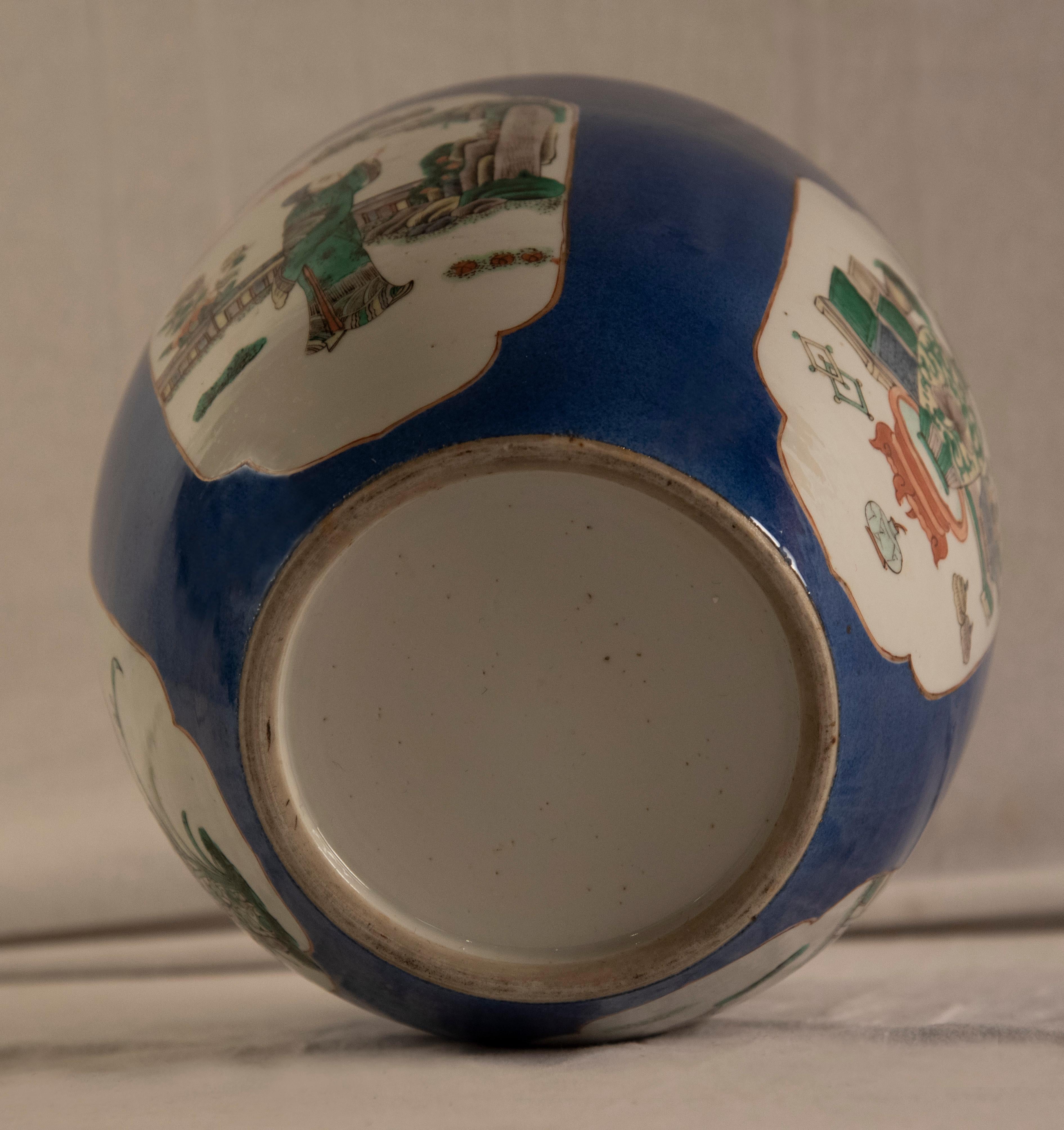 Porcelain 19th Century Chinese Famille Verte Jardinières For Sale