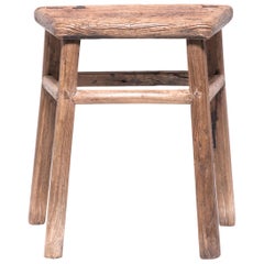 Antique 19th Century Chinese Fan Shaped Stool