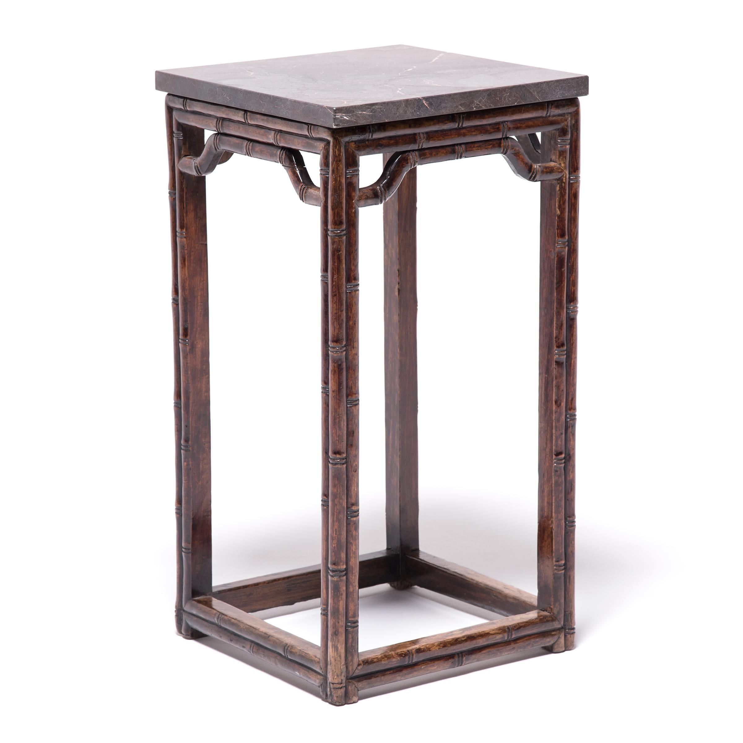 Qing Early 20th Century Chinese Faux Bamboo Display Table