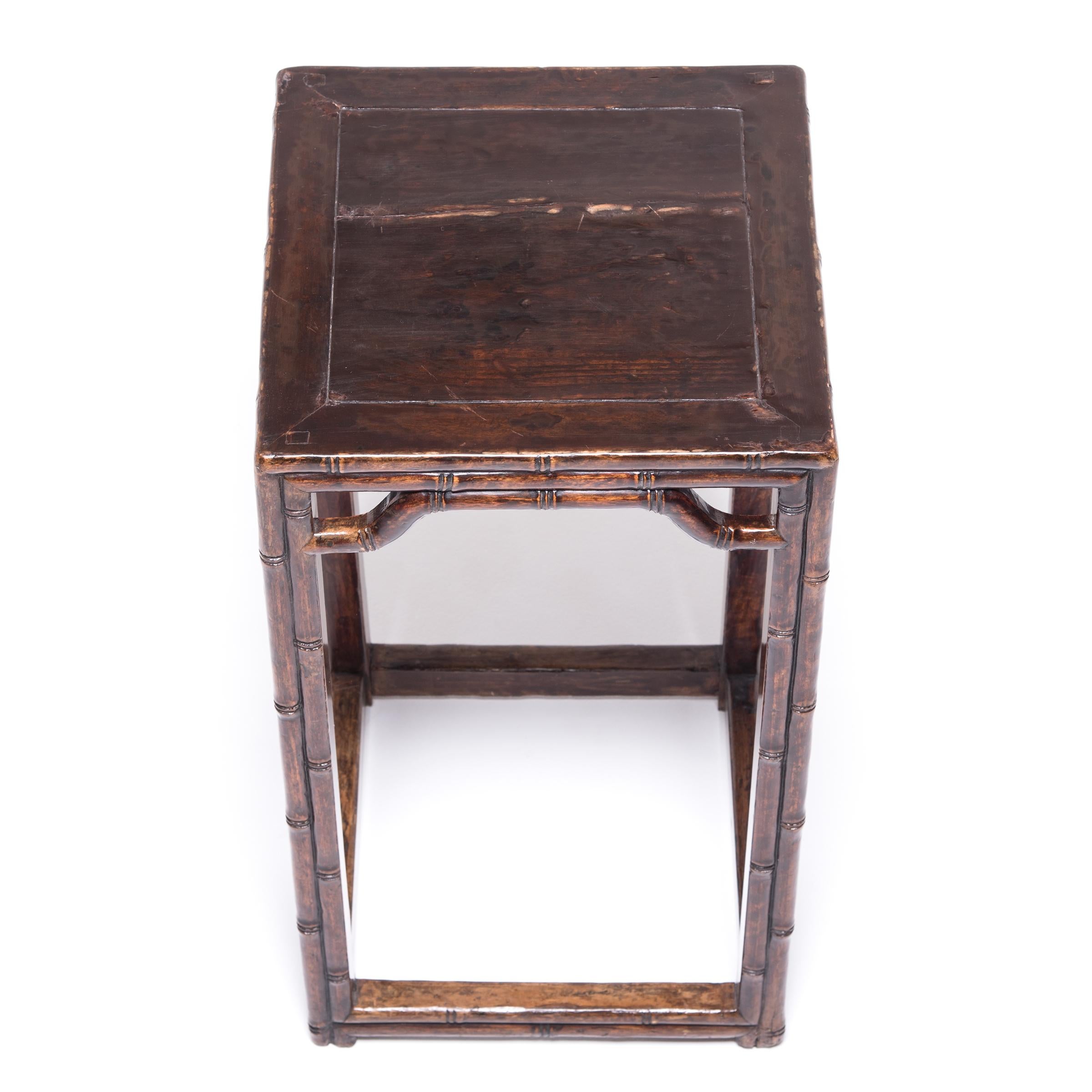 Fruitwood Early 20th Century Chinese Faux Bamboo Display Table