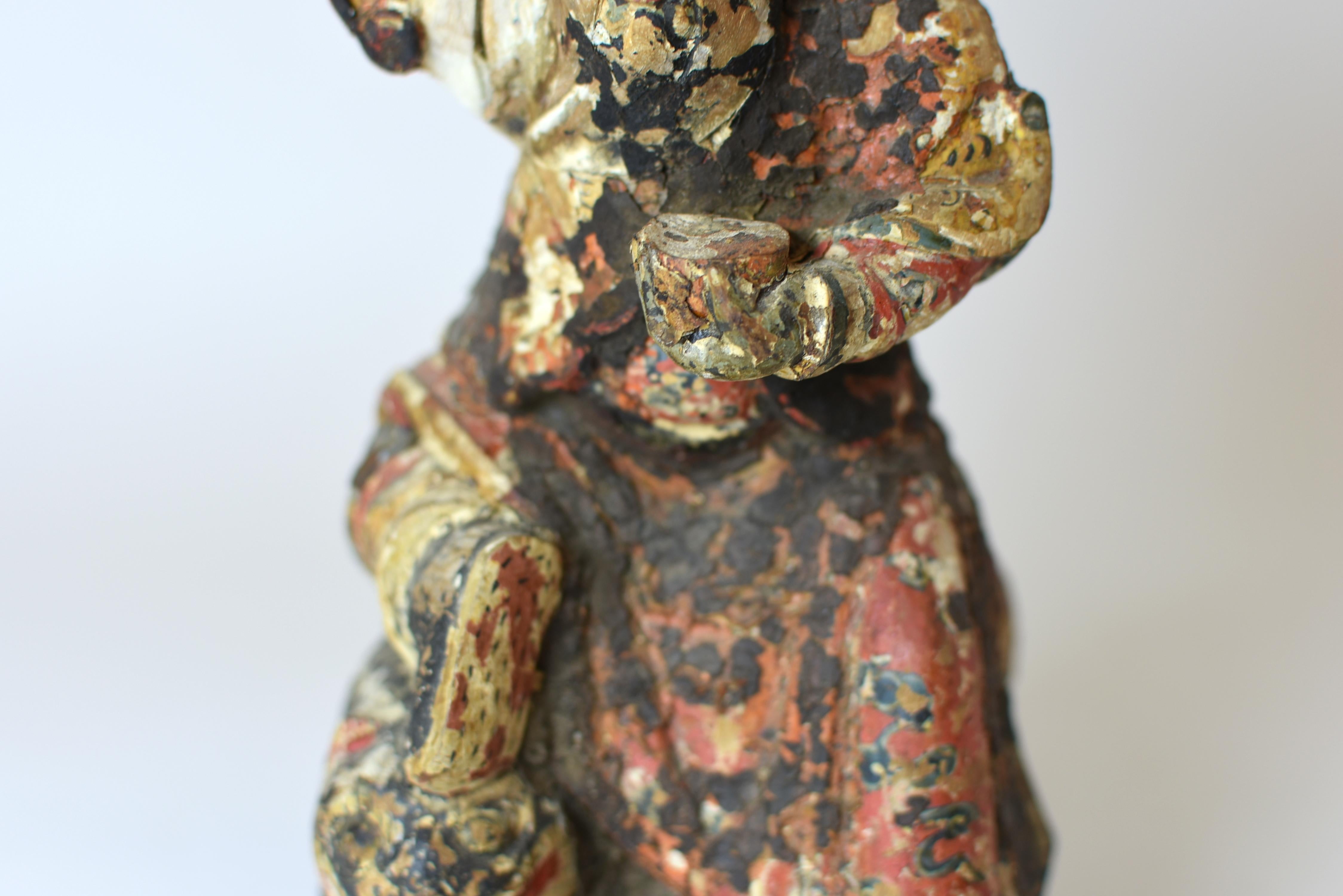 19th Century Chinese Figure of a Guardian God For Sale 5
