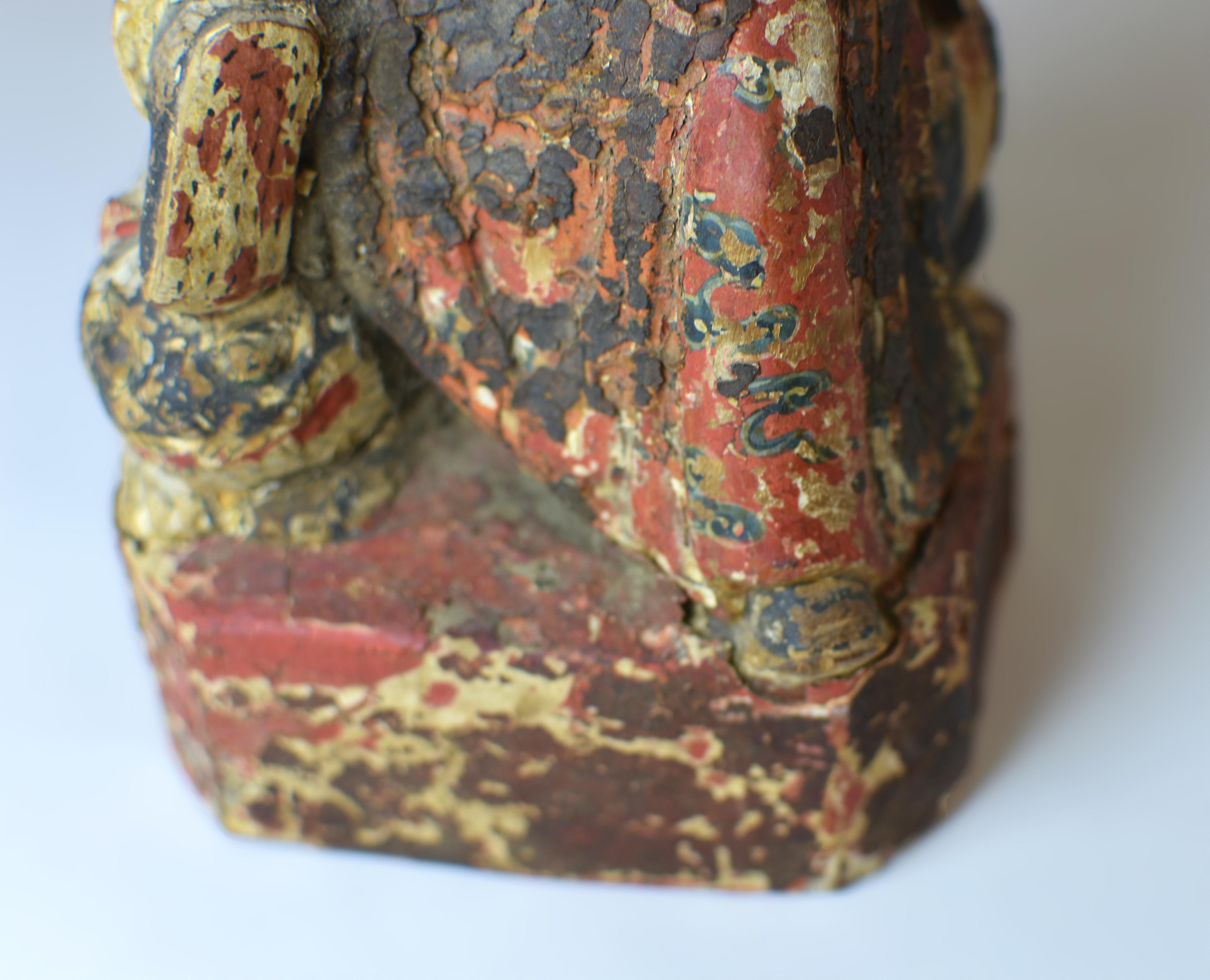 19th Century Chinese Figure of a Guardian God For Sale 8