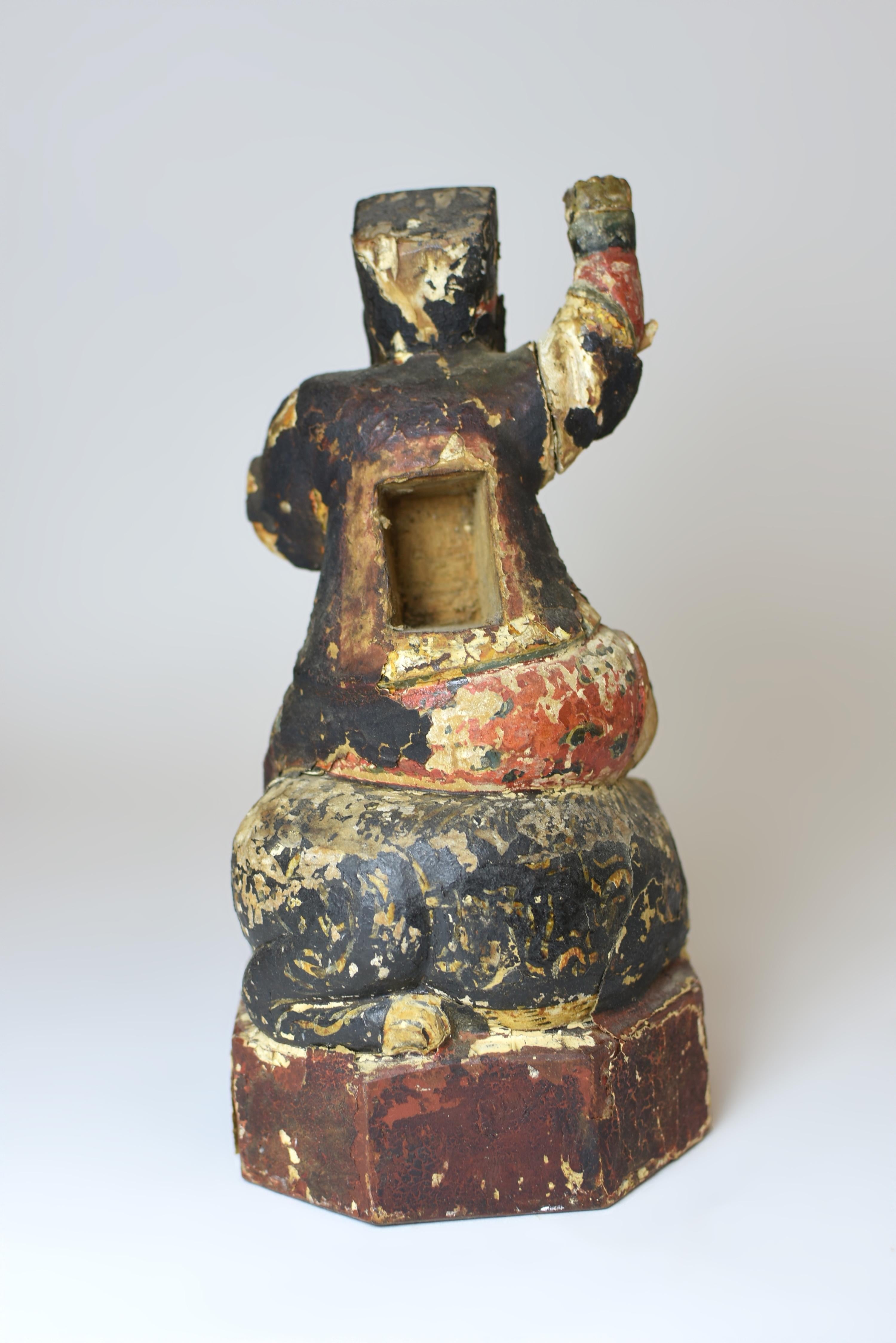 19th Century Chinese Figure of a Guardian God For Sale 9
