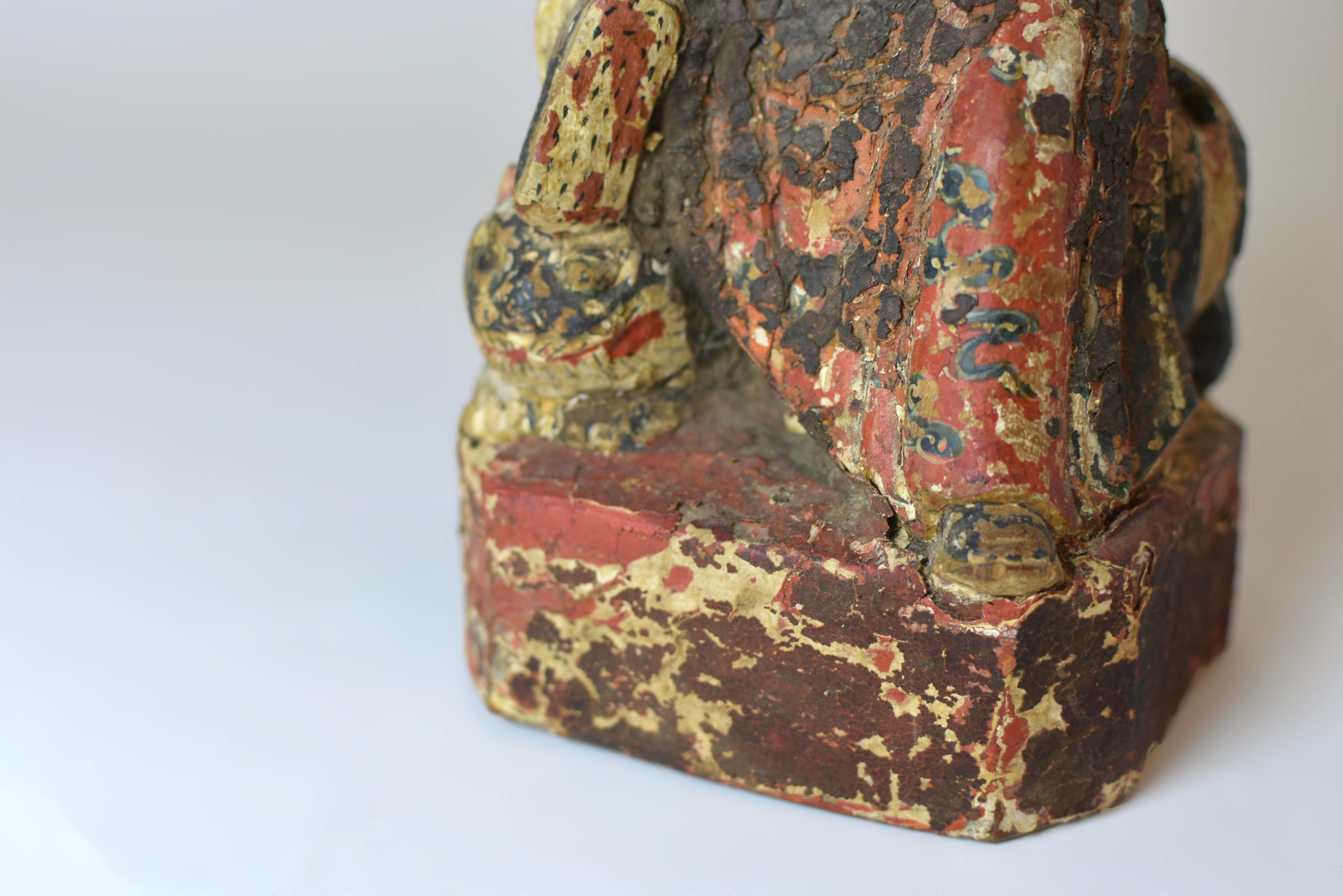 19th Century Chinese Figure of a Guardian God For Sale 3