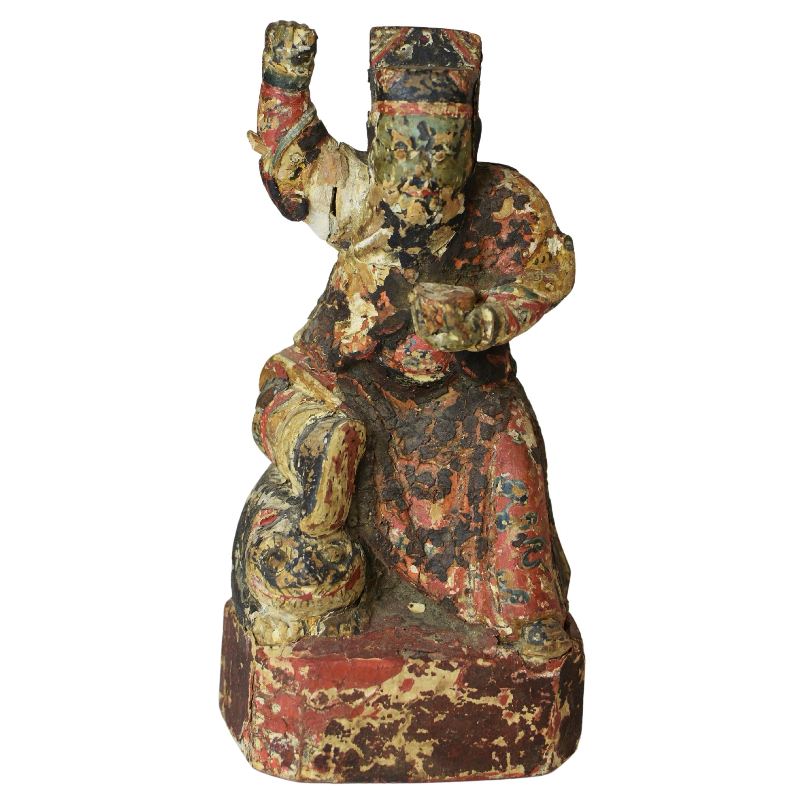 19th Century Chinese Figure of a Guardian God