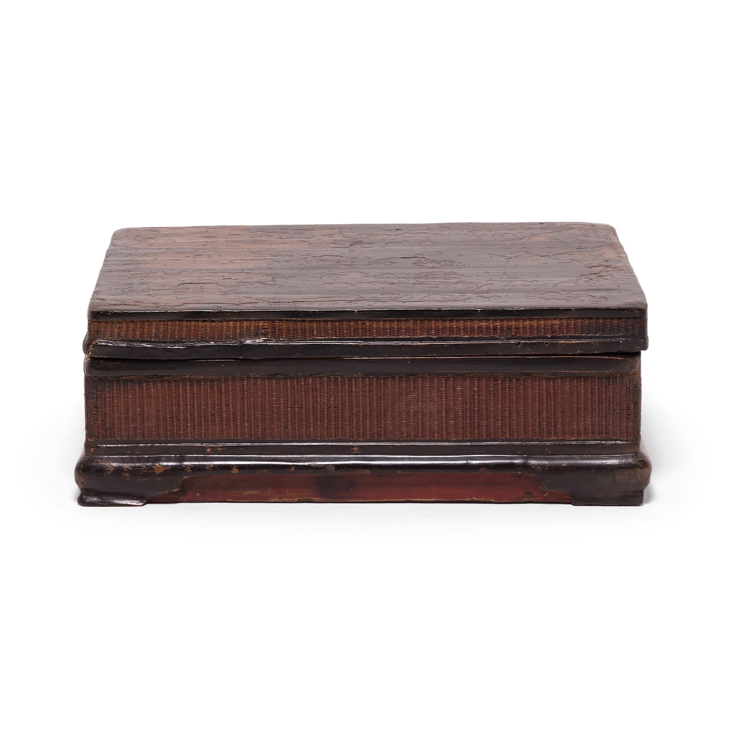 Qing Baule cinese finemente intrecciato e laccato, 1800 ca. in vendita