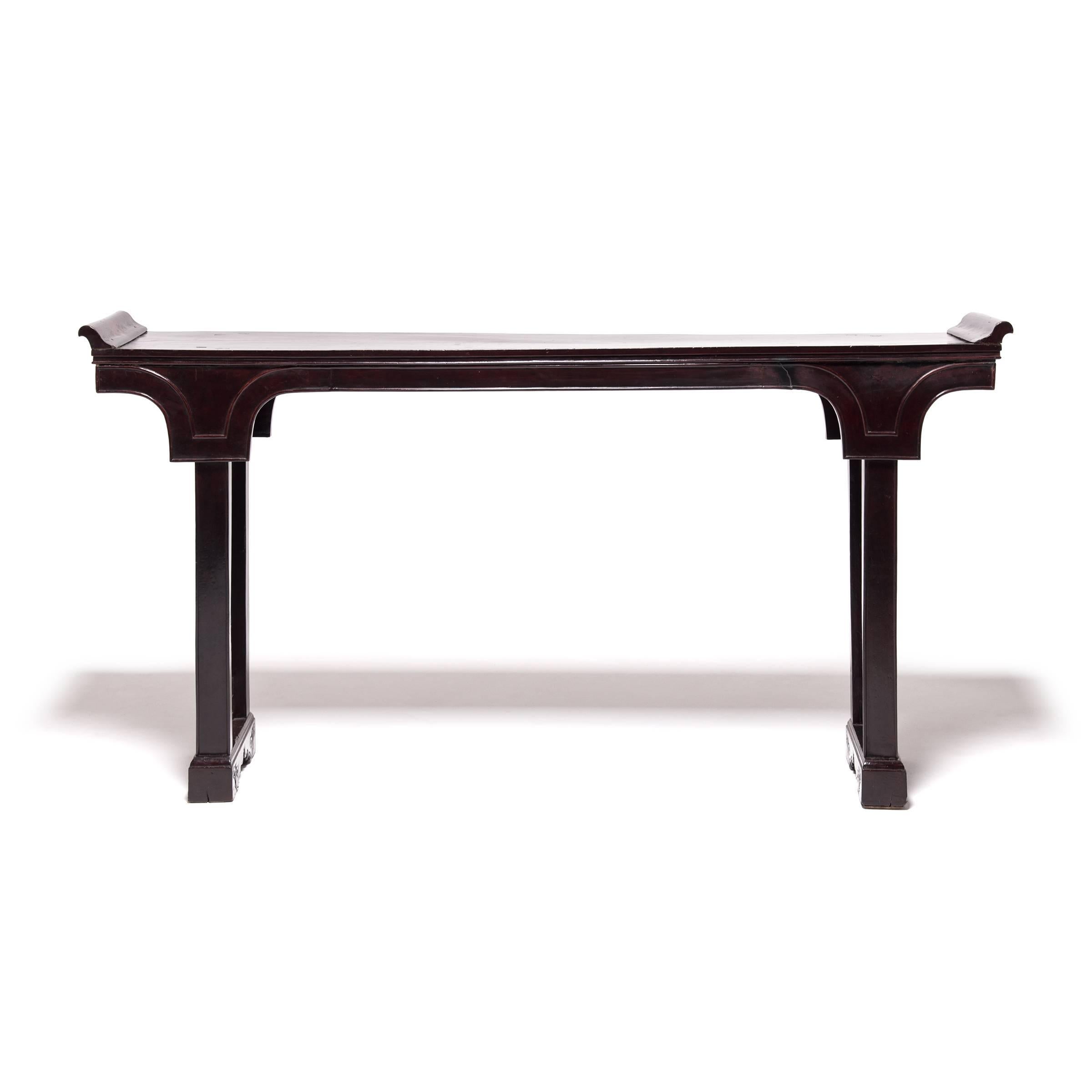 Qing 19th Century Chinese Flanked Altar Table