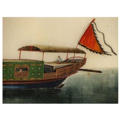 peintures chinoises du 19ème siècle sur papier de riz gouaché en format Folio