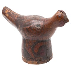 19th Century Chinese Folk Art Bird in Carved Wood with Original Paint