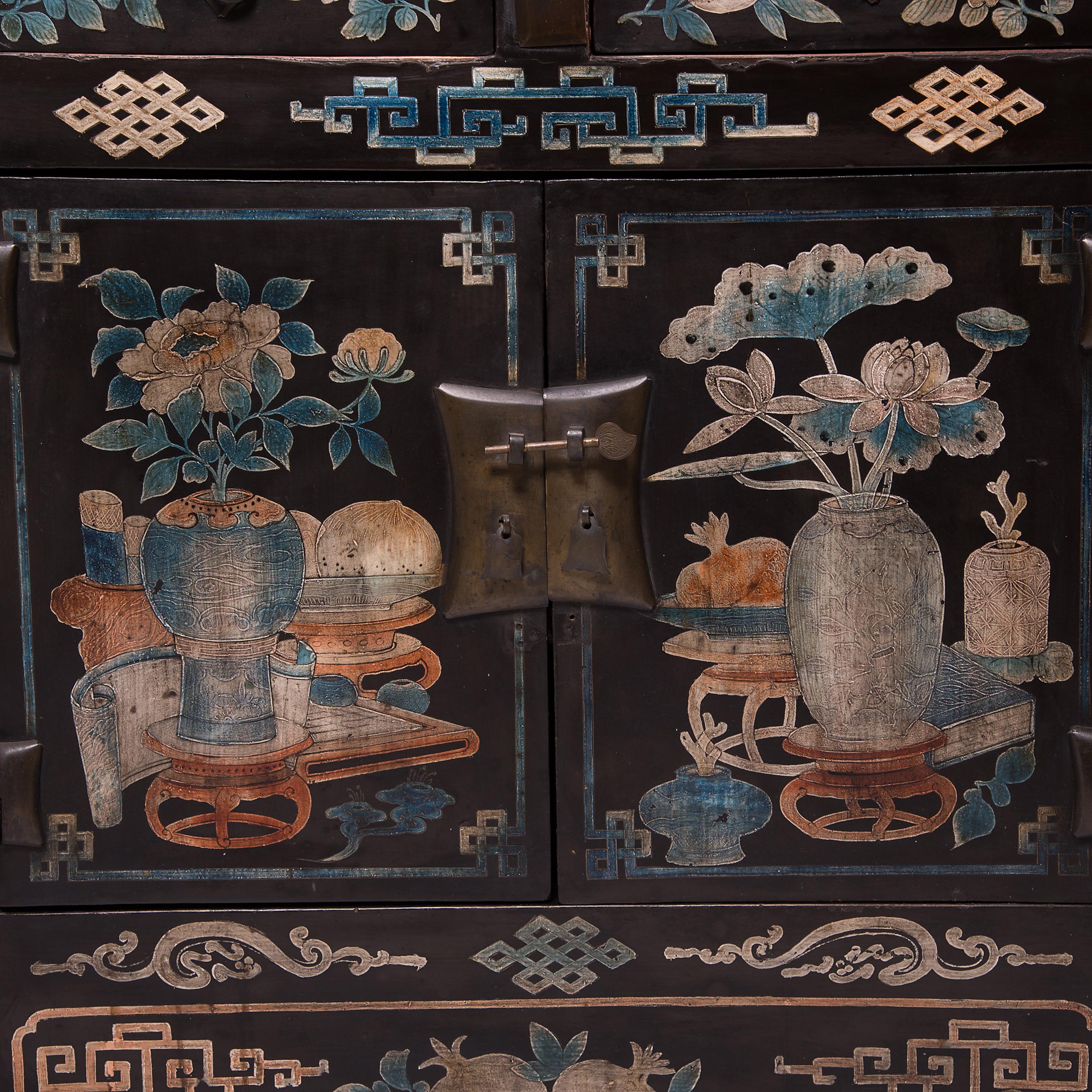 19th Century Chinese Folk Painted Sideboard 2