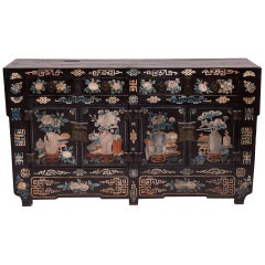 Antique 19th Century Chinese Folk Painted Sideboard